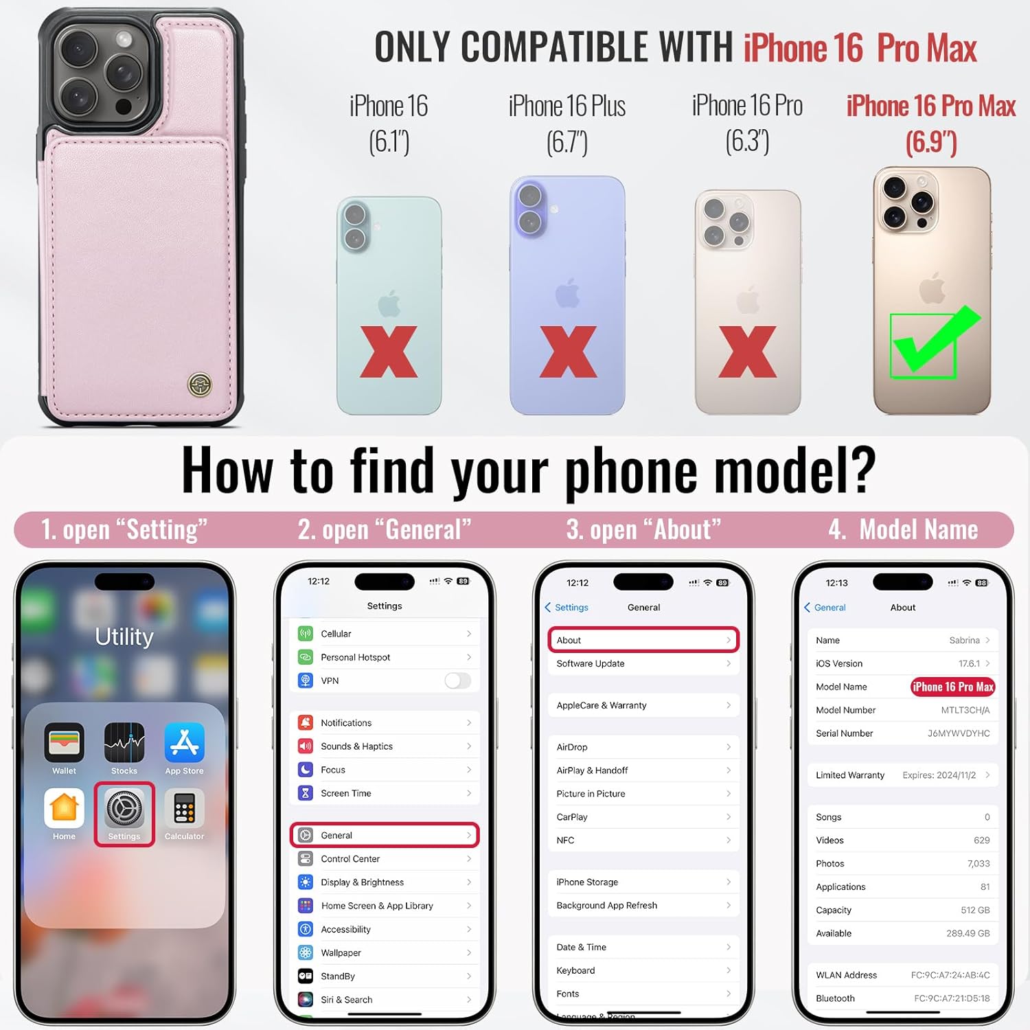 Vinich Apple iPhone 16 Pro Max - Rose Gold