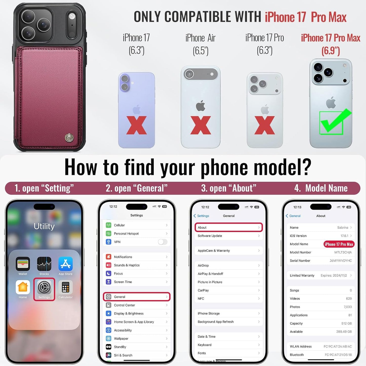 Vinich Apple iPhone 17 Pro Max - Wine Red