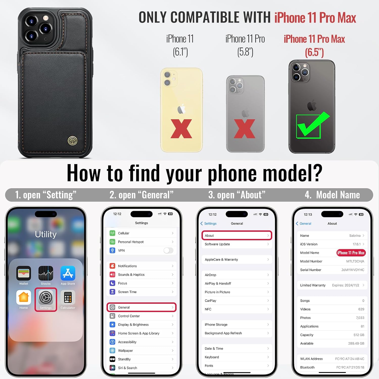 Vinich Apple iPhone 11 Pro Max - Black