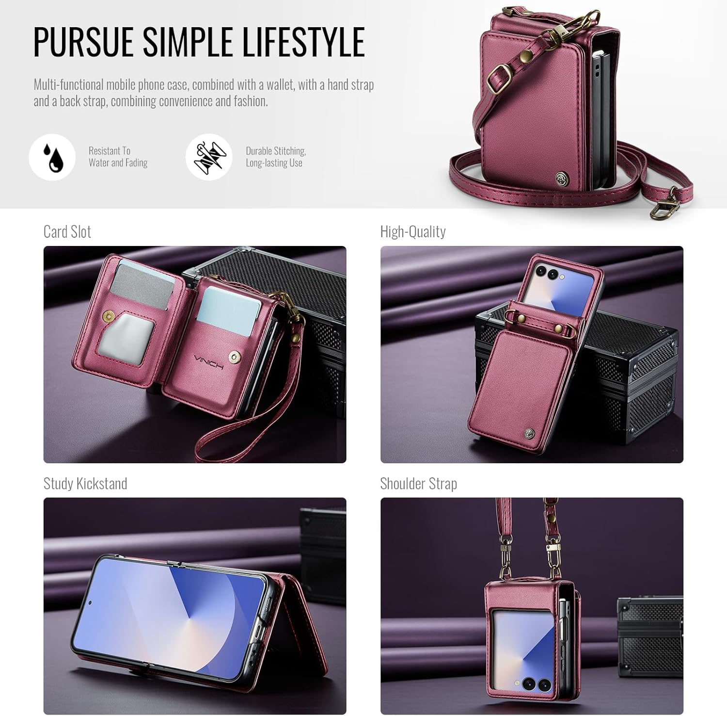 Vinich Samsung Galaxy Z Flip 7 - Wine Red