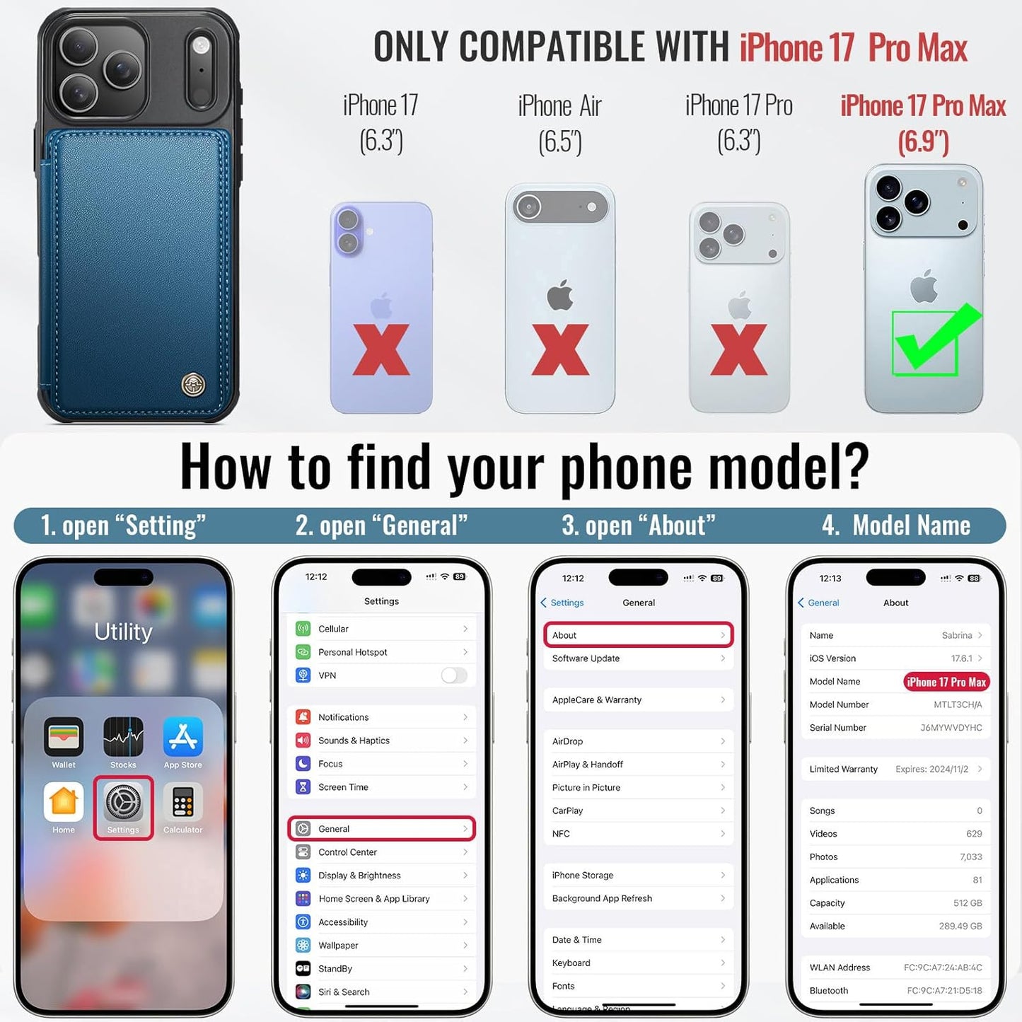 Vinich Apple iPhone 17 Pro Max - Blue