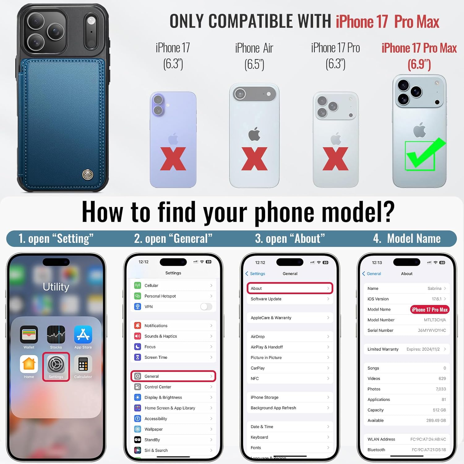 Vinich Apple iPhone 17 Pro Max - Blue