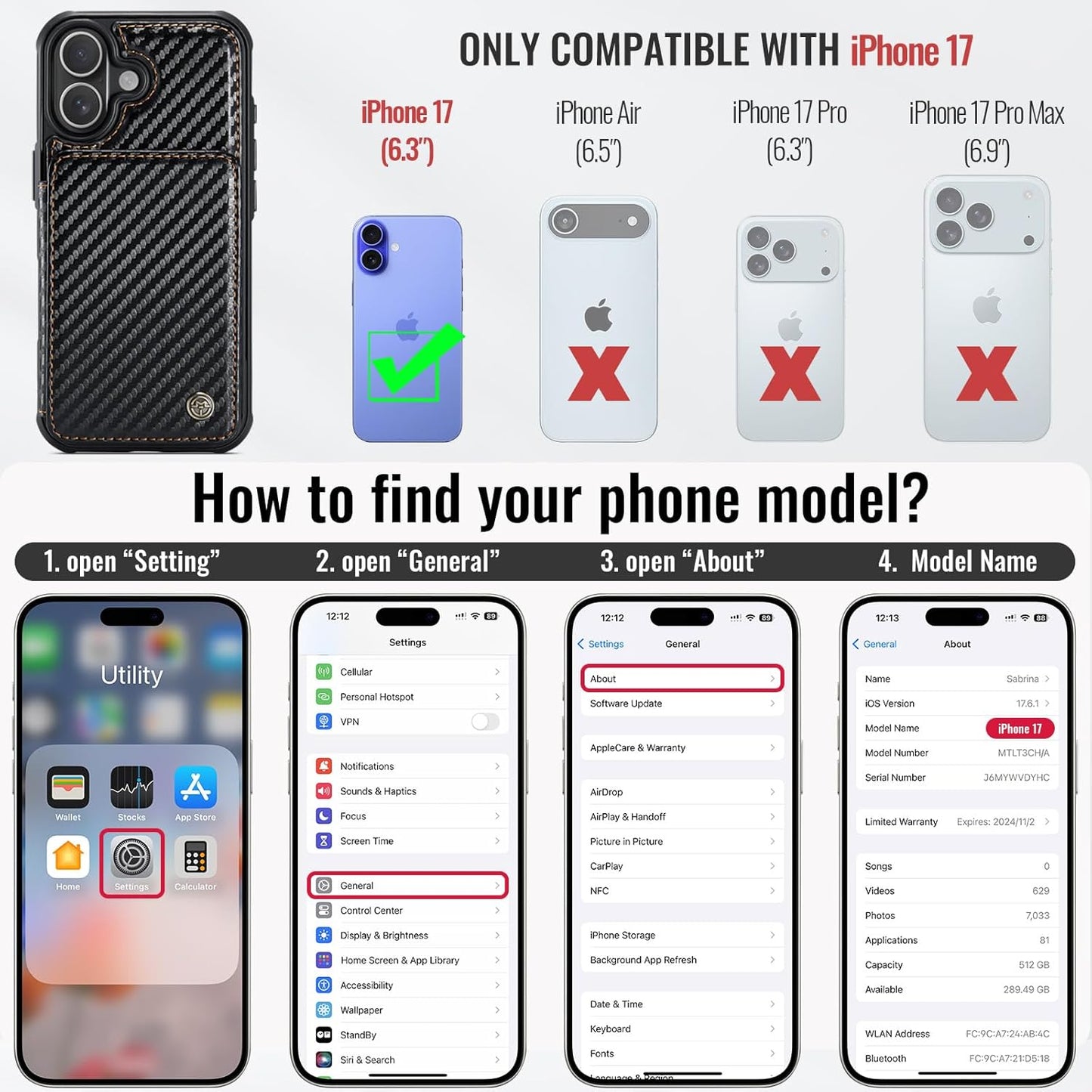 Vinich Apple iPhone 17 - Carbon Black