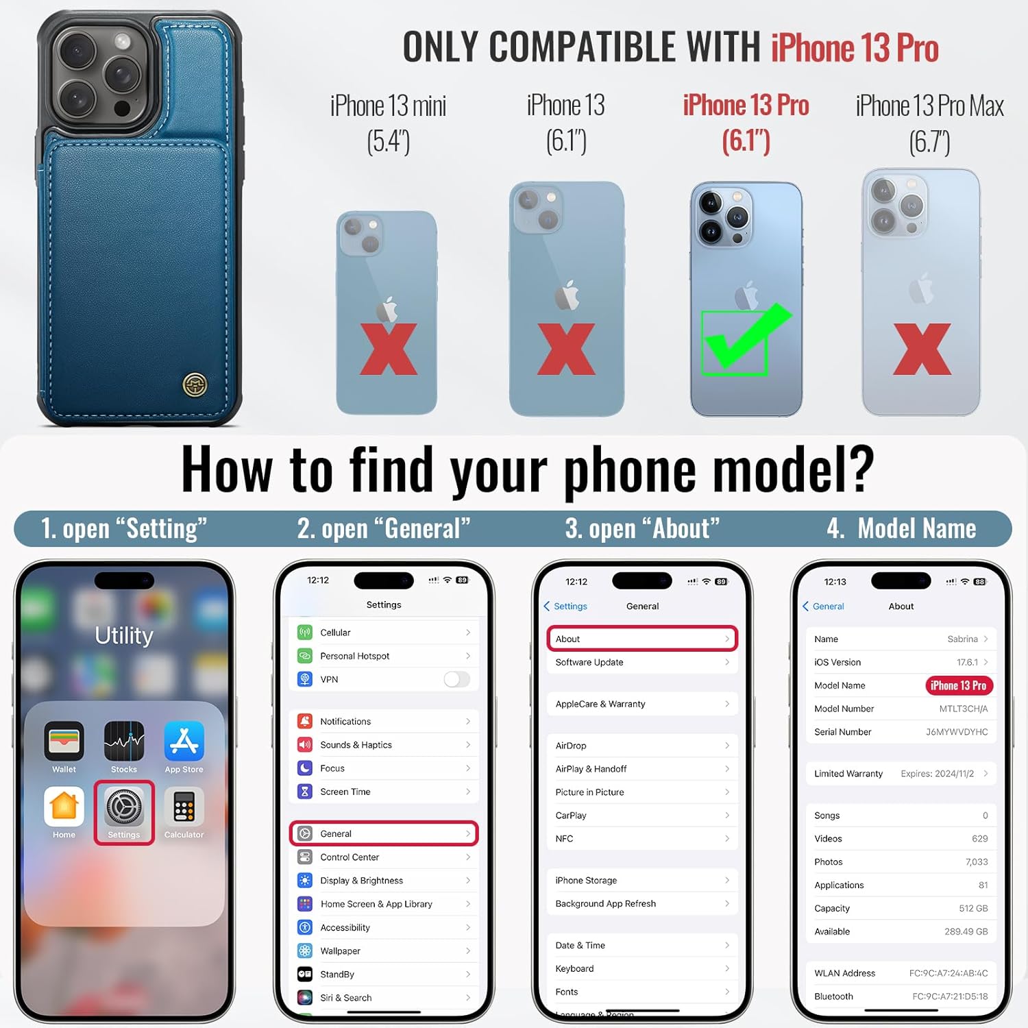 Vinich Apple iPhone 13 Pro - Blue