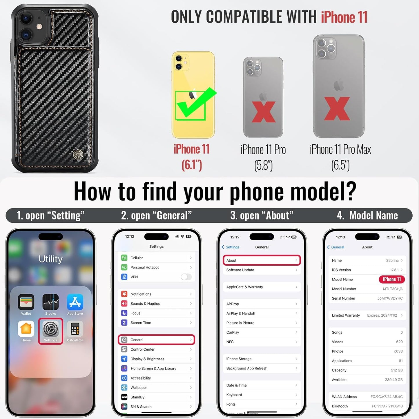 Vinich Apple iPhone 11 - Carbon Black