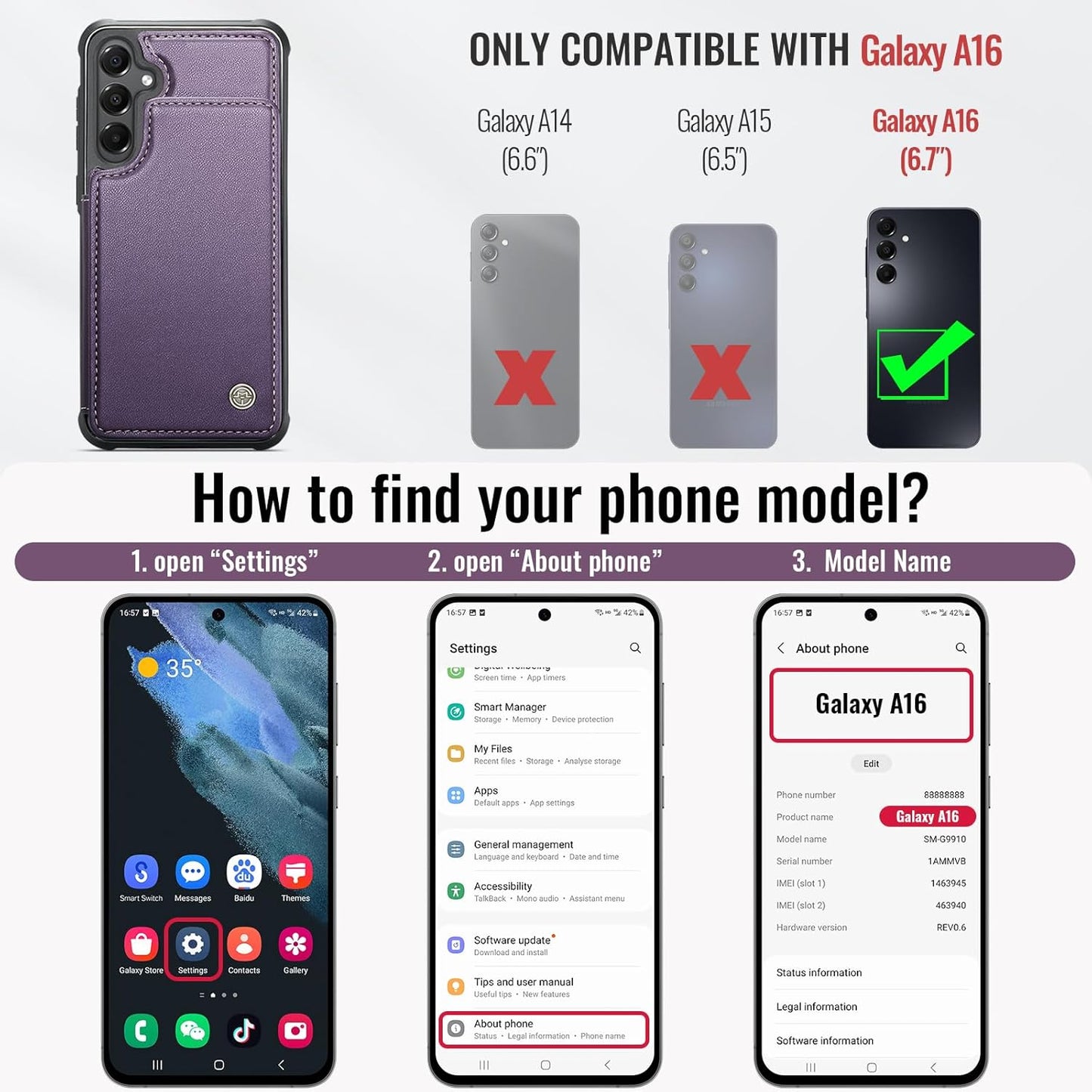 Vinich Samsung Galaxy A16 - Purple