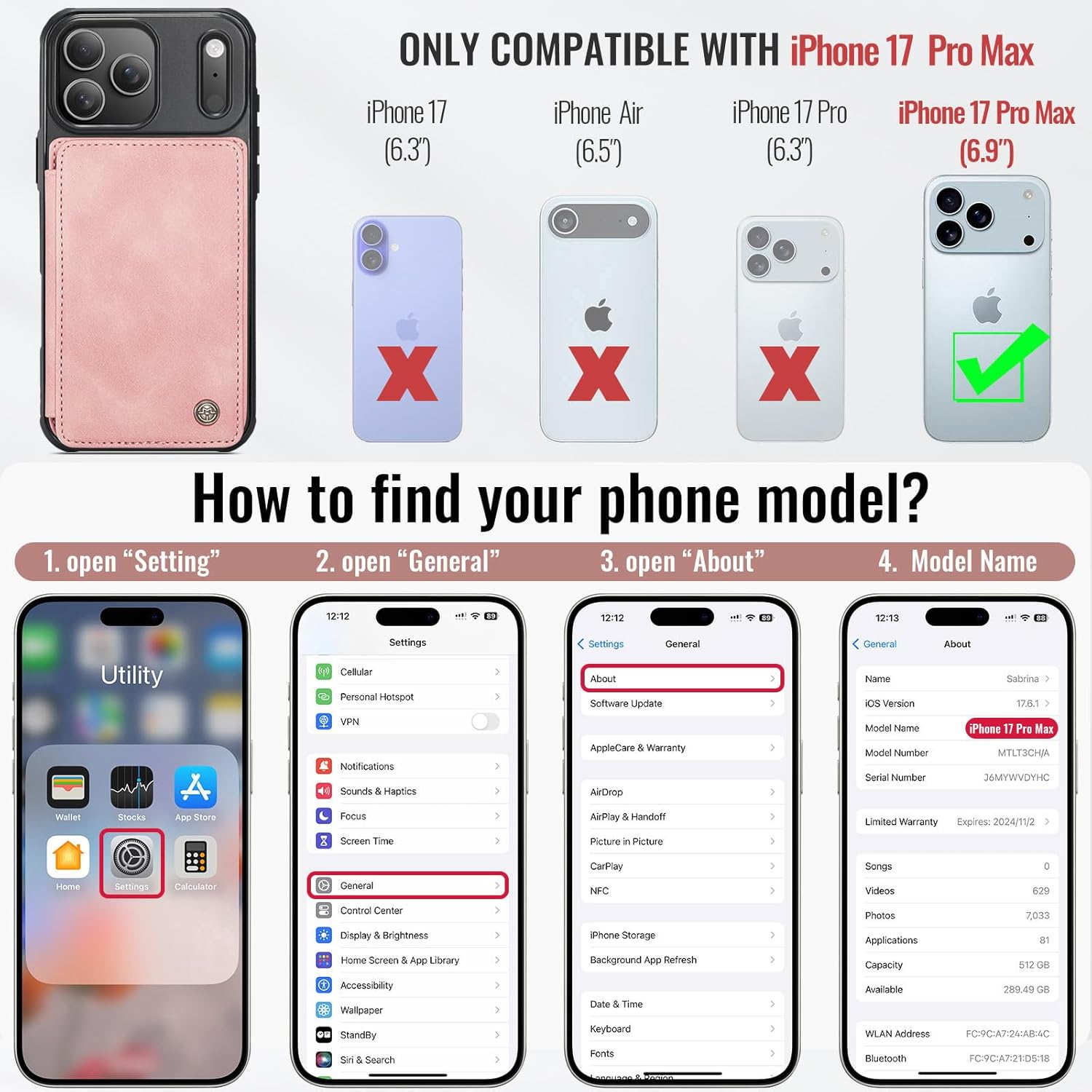 Vinich Apple iPhone 17 Pro Max - Rose Pink