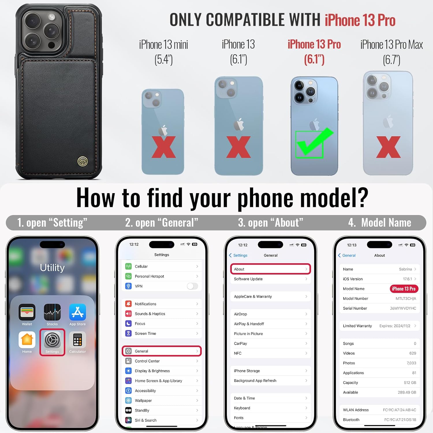 Vinich Apple iPhone 13 Pro - Black