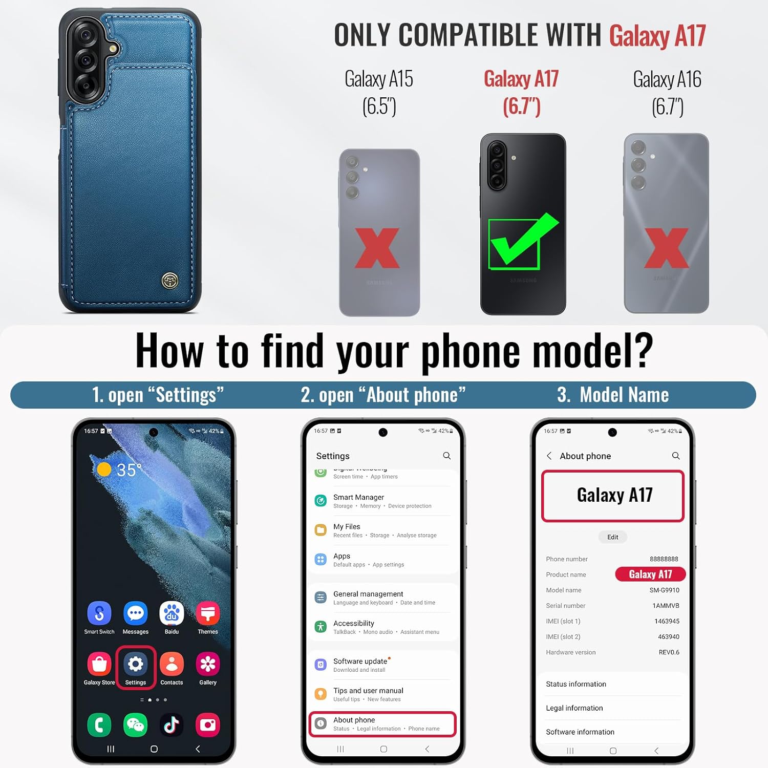 Vinich Samsung Galaxy A17 - Blue