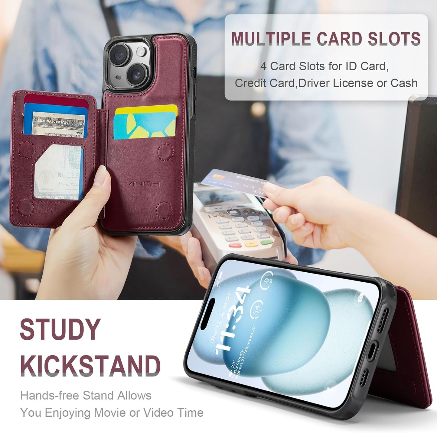 Vinich Apple iPhone 15 Plus - Burgundy
