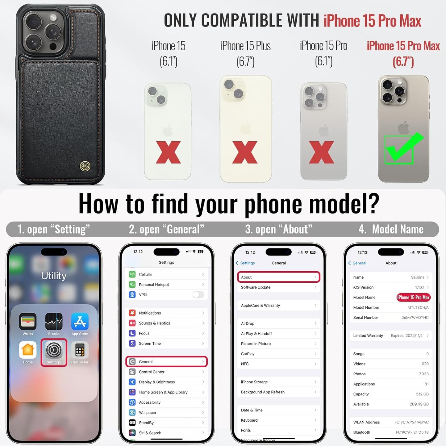 Vinich Apple iPhone 15 Pro Max - Black