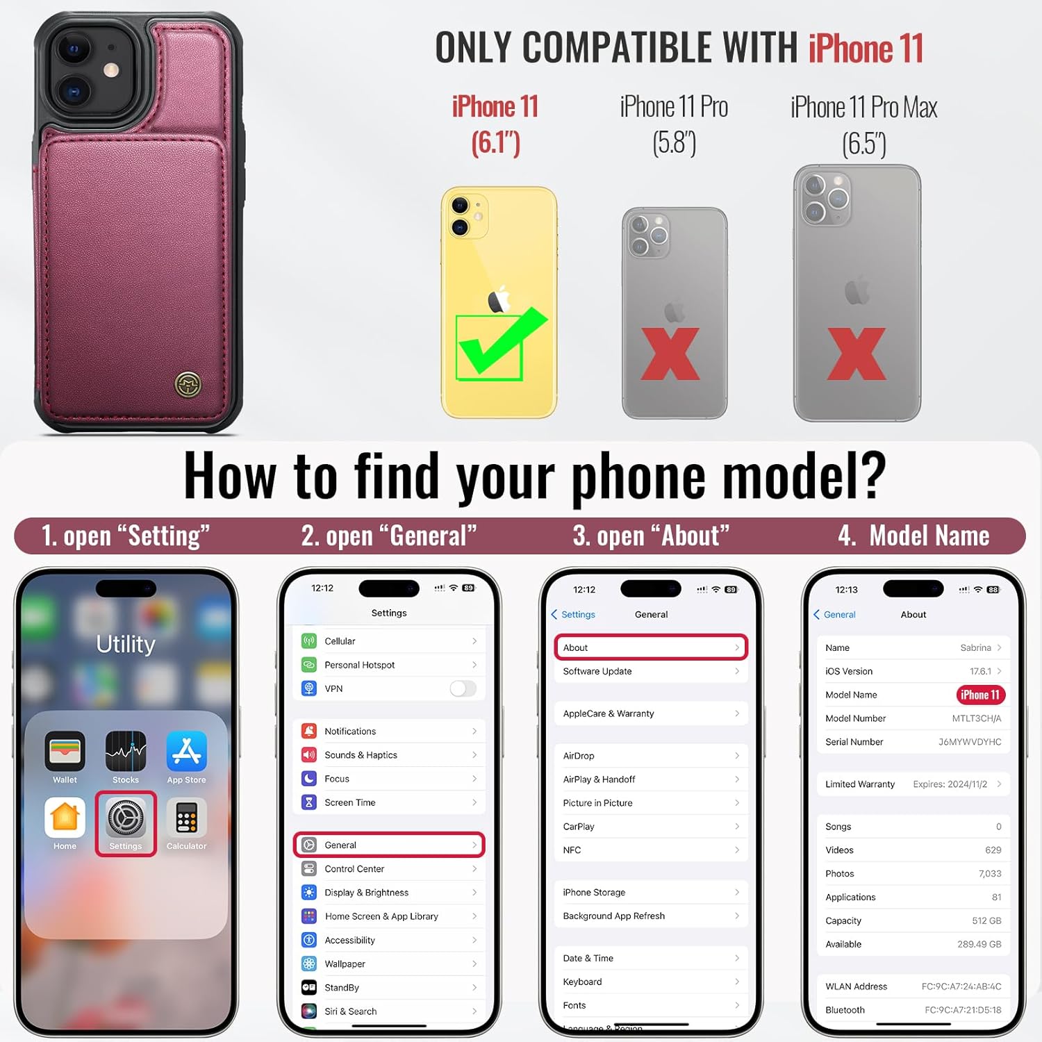 Vinich Apple iPhone 11 - Wine Red