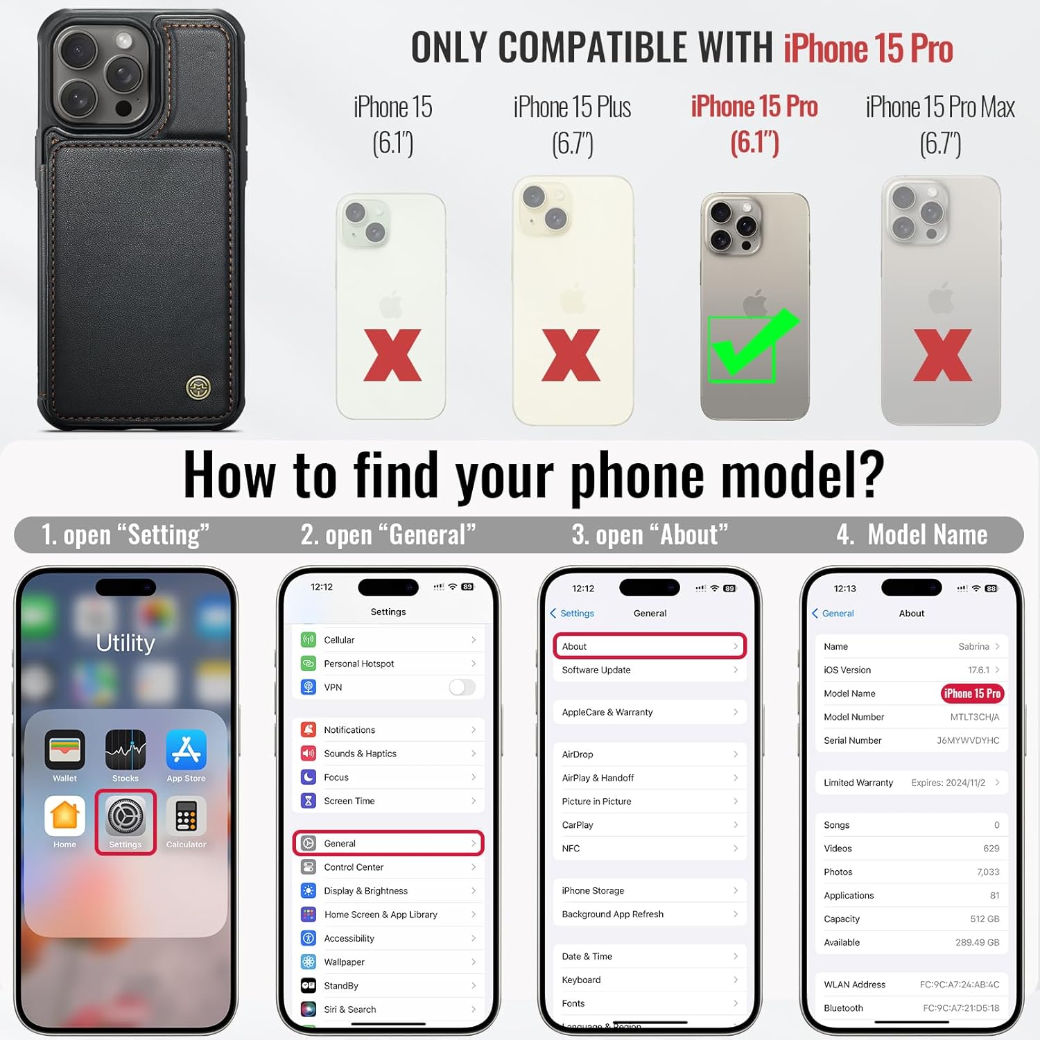 Vinich Apple iPhone 15 Pro - Black