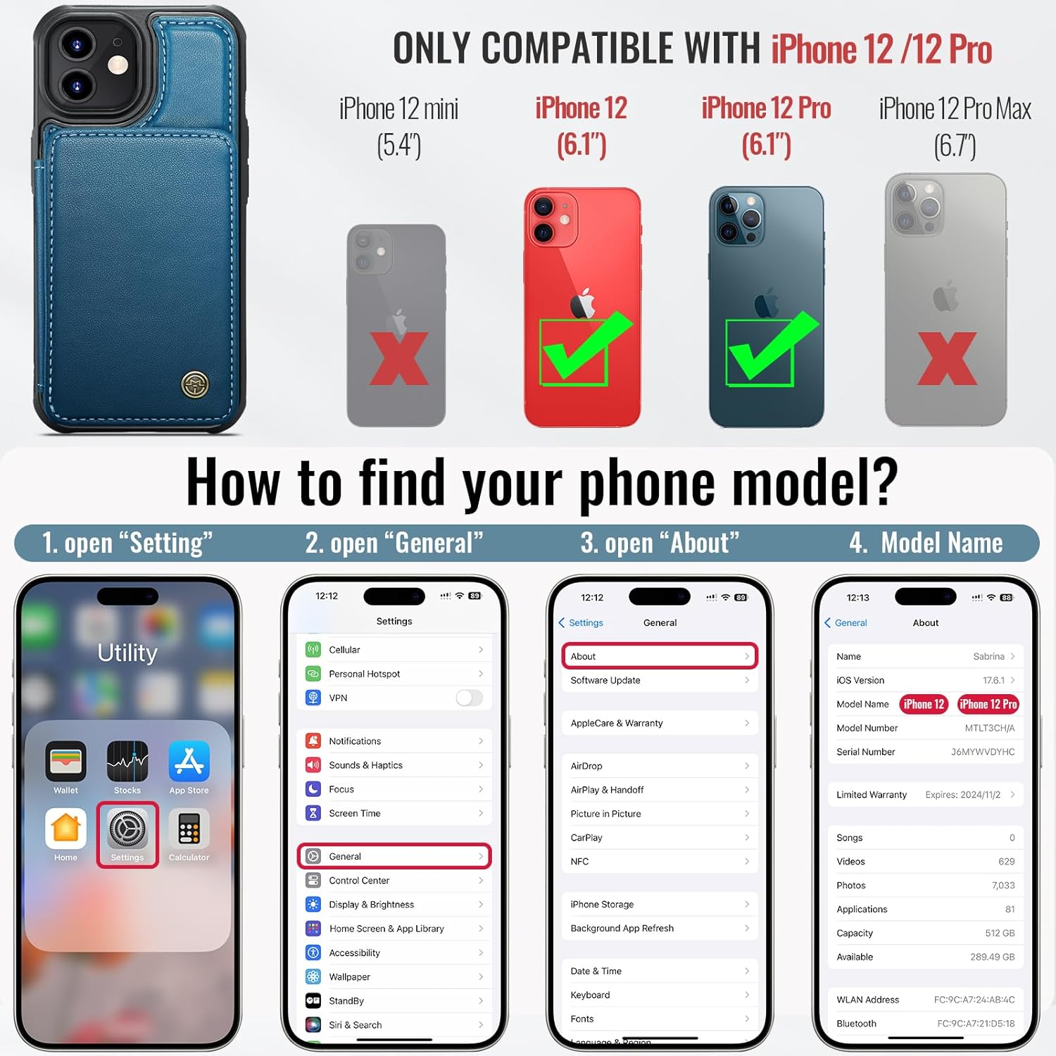 Vinich Apple iPhone 12 - Blue
