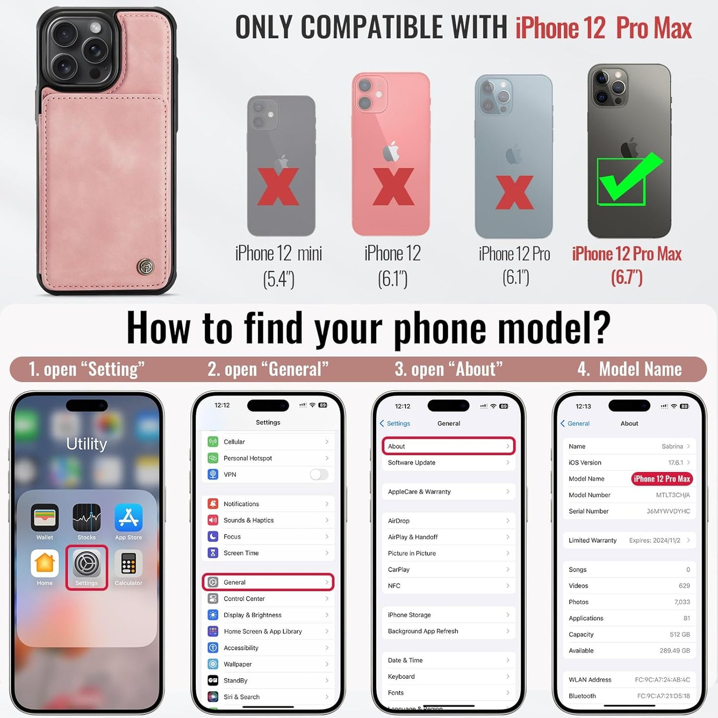 Vinich Apple iPhone 12 Pro Max - Rose Pink