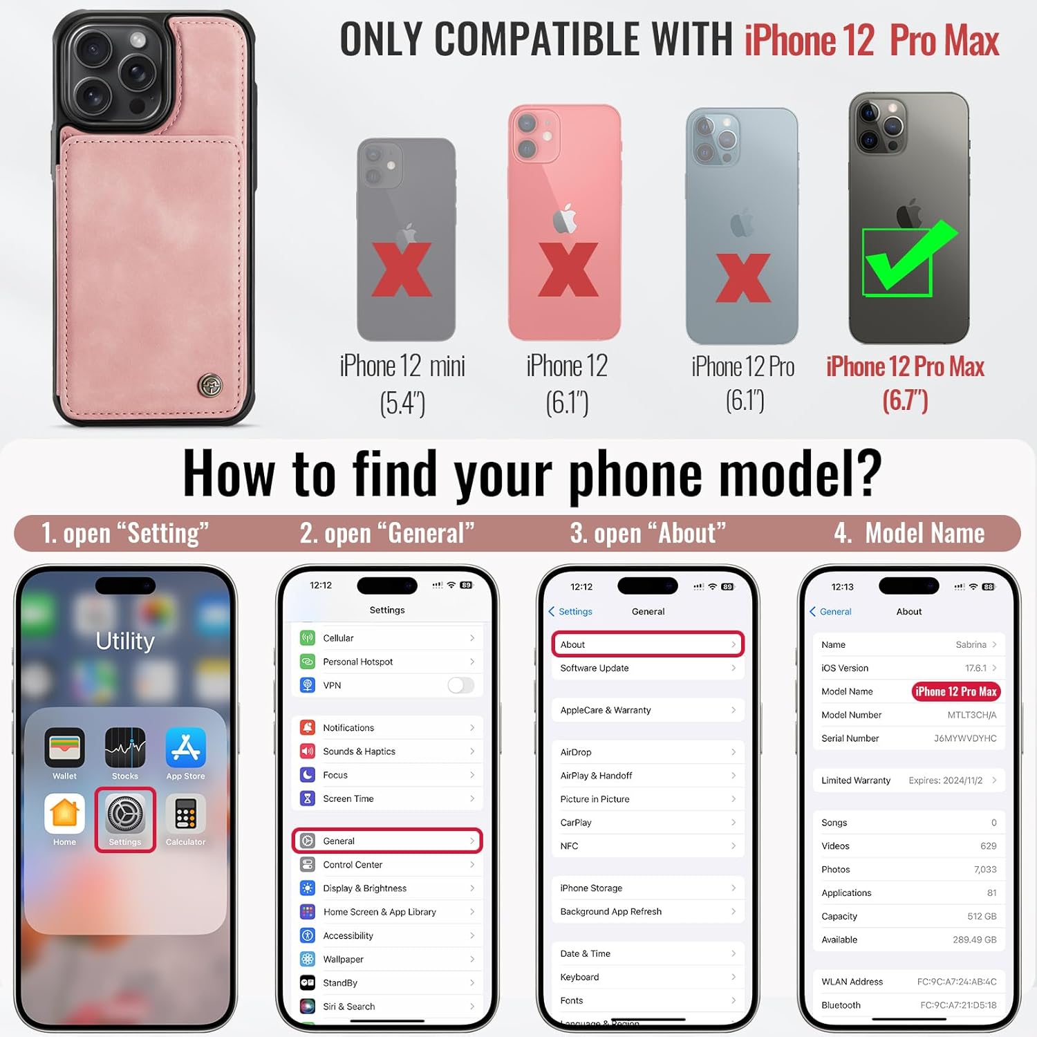 Vinich Apple iPhone 12 Pro Max - Rose Pink