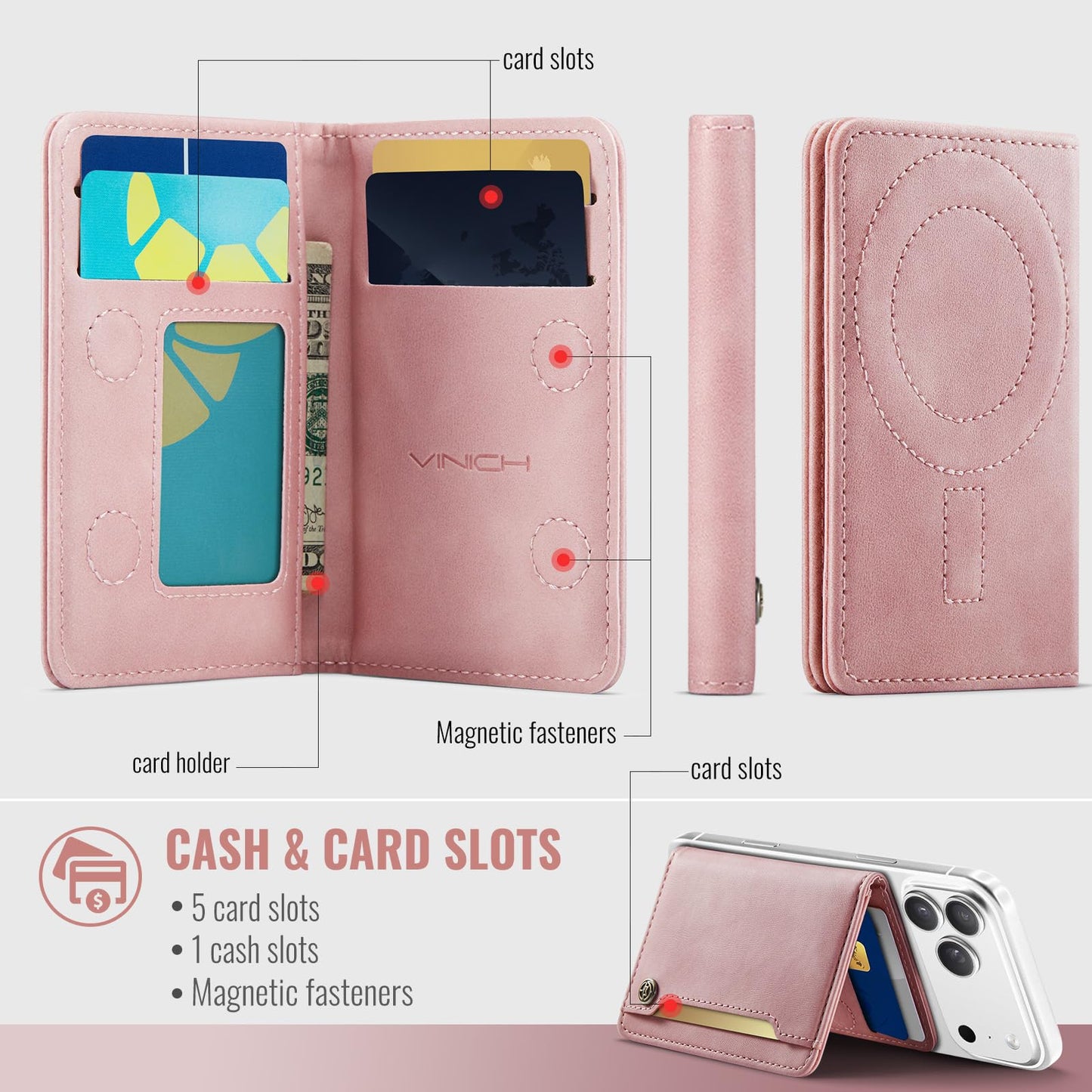 Magsafe Wallet - Rose Pink