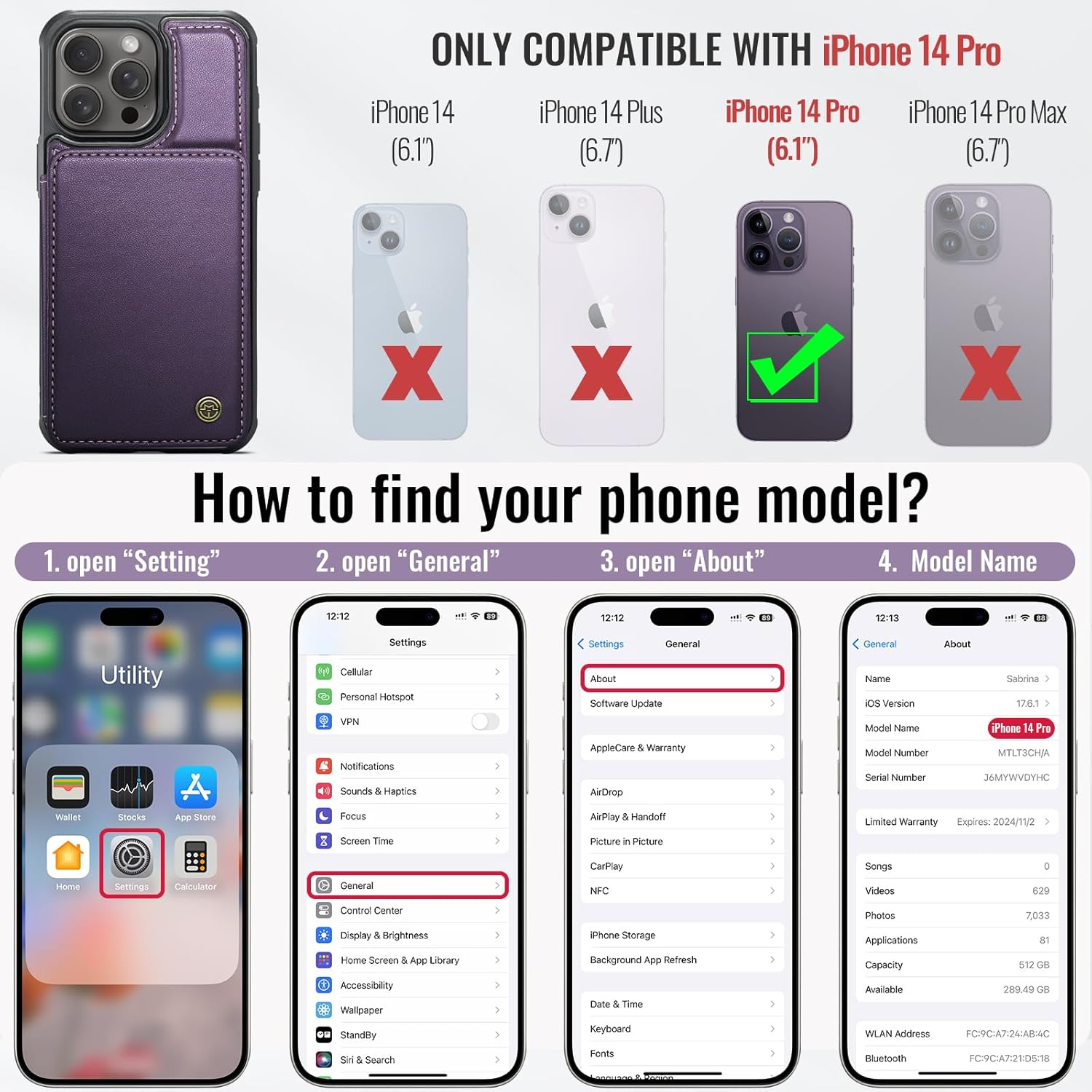 Vinich Apple iPhone 14 Pro - Purple