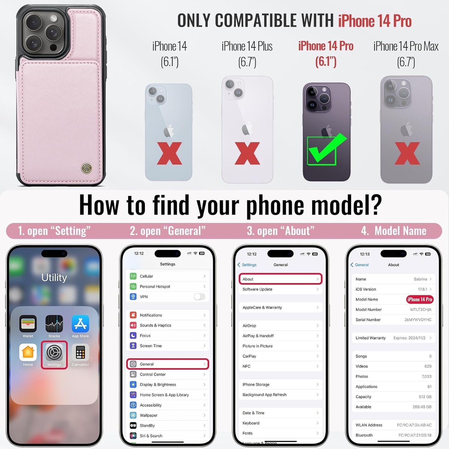Vinich Apple iPhone 14 Pro - Rose Gold