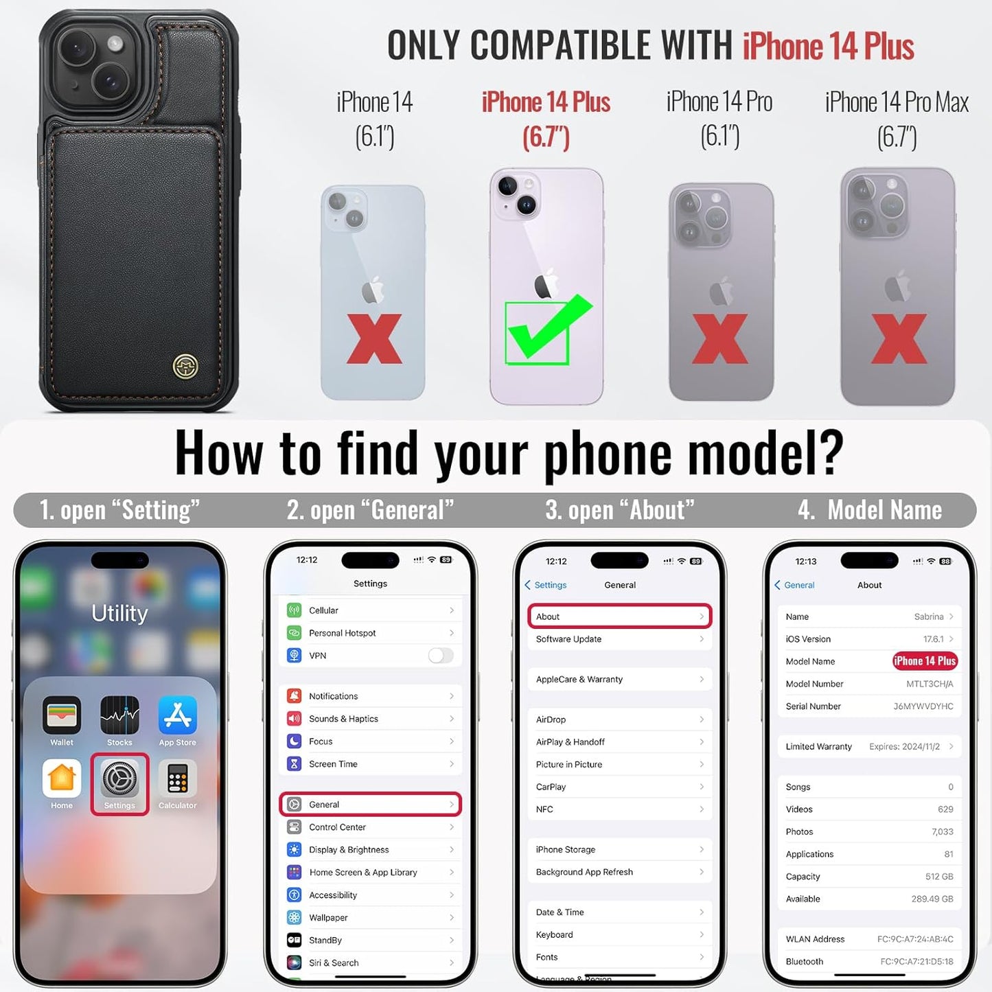 Vinich Apple iPhone 14 Plus - Black