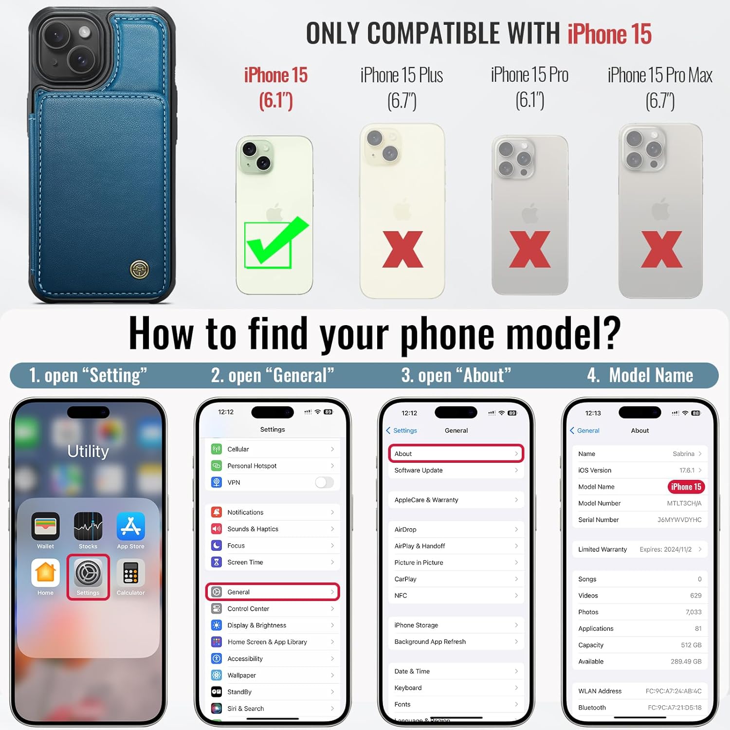 Vinich Apple iPhone 15 - Blue