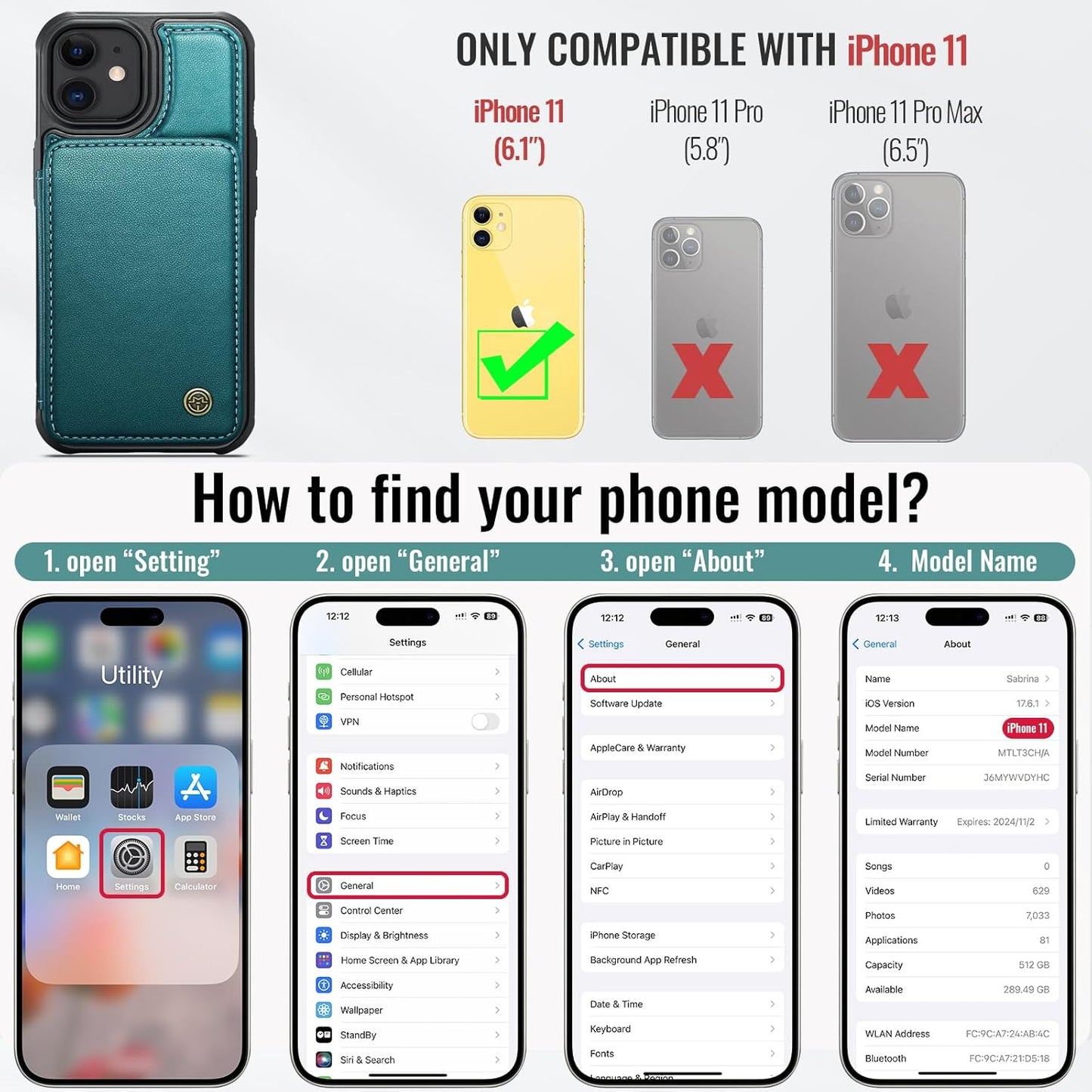 Vinich Apple iPhone 11 - Bluish Green