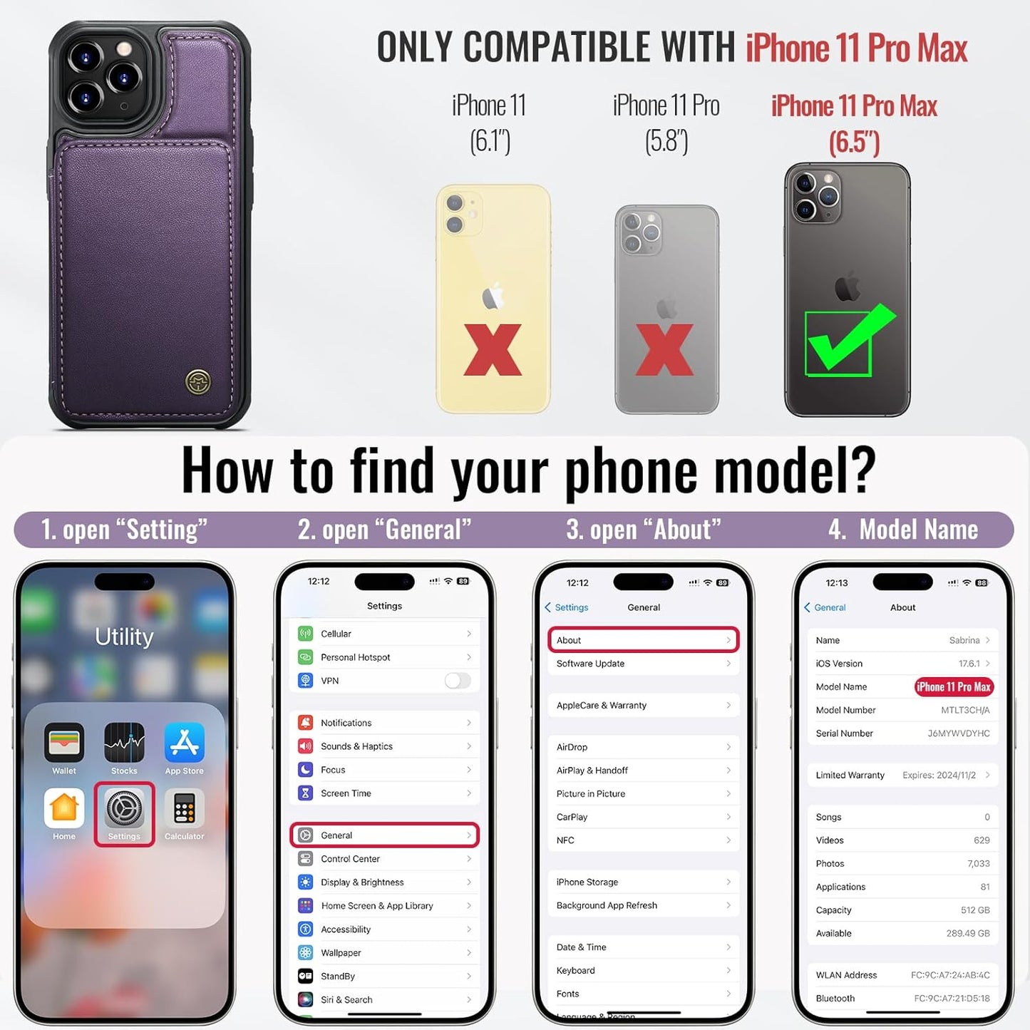 Vinich Apple iPhone 11 Pro Max - Purple