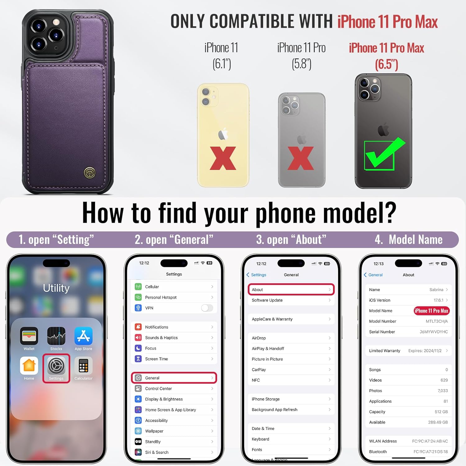Vinich Apple iPhone 11 Pro Max - Purple