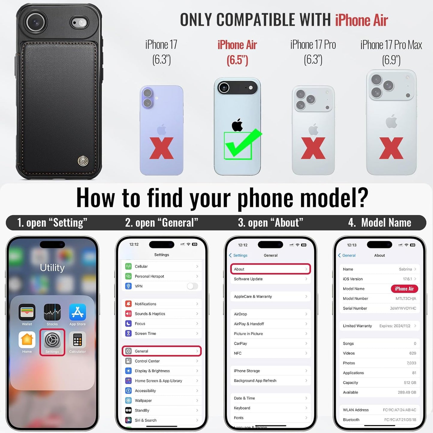 Vinich Apple iPhone 17 Air - Black