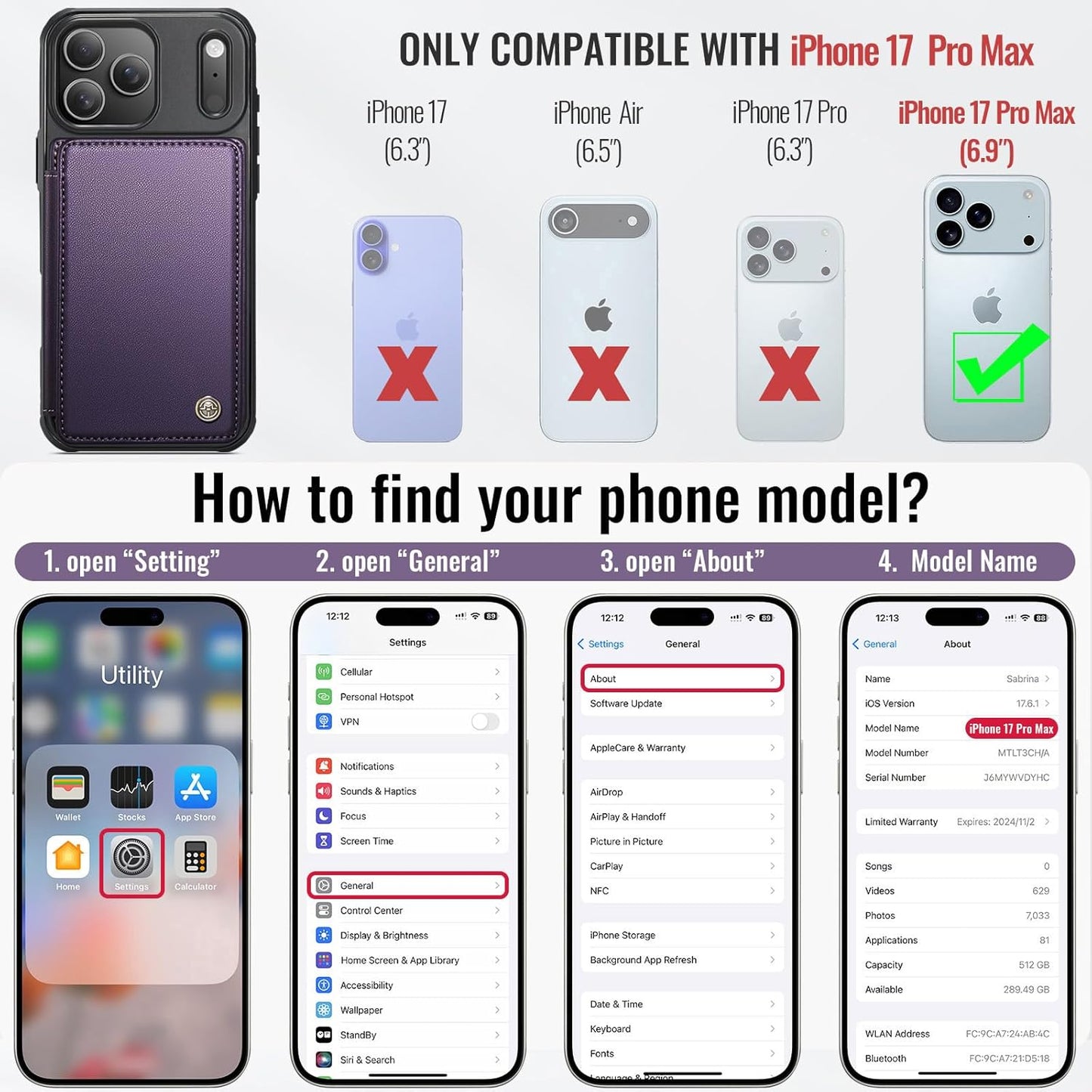 Vinich Apple iPhone 17 Pro Max - Purple