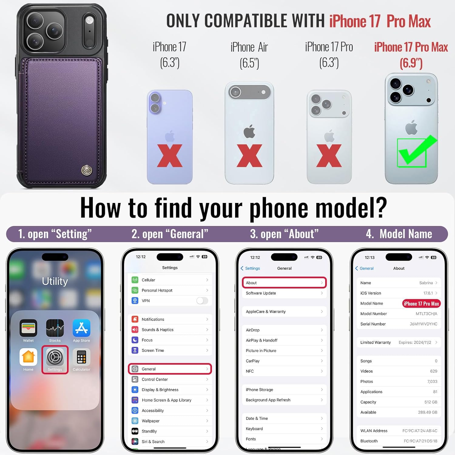 Vinich Apple iPhone 17 Pro Max - Purple
