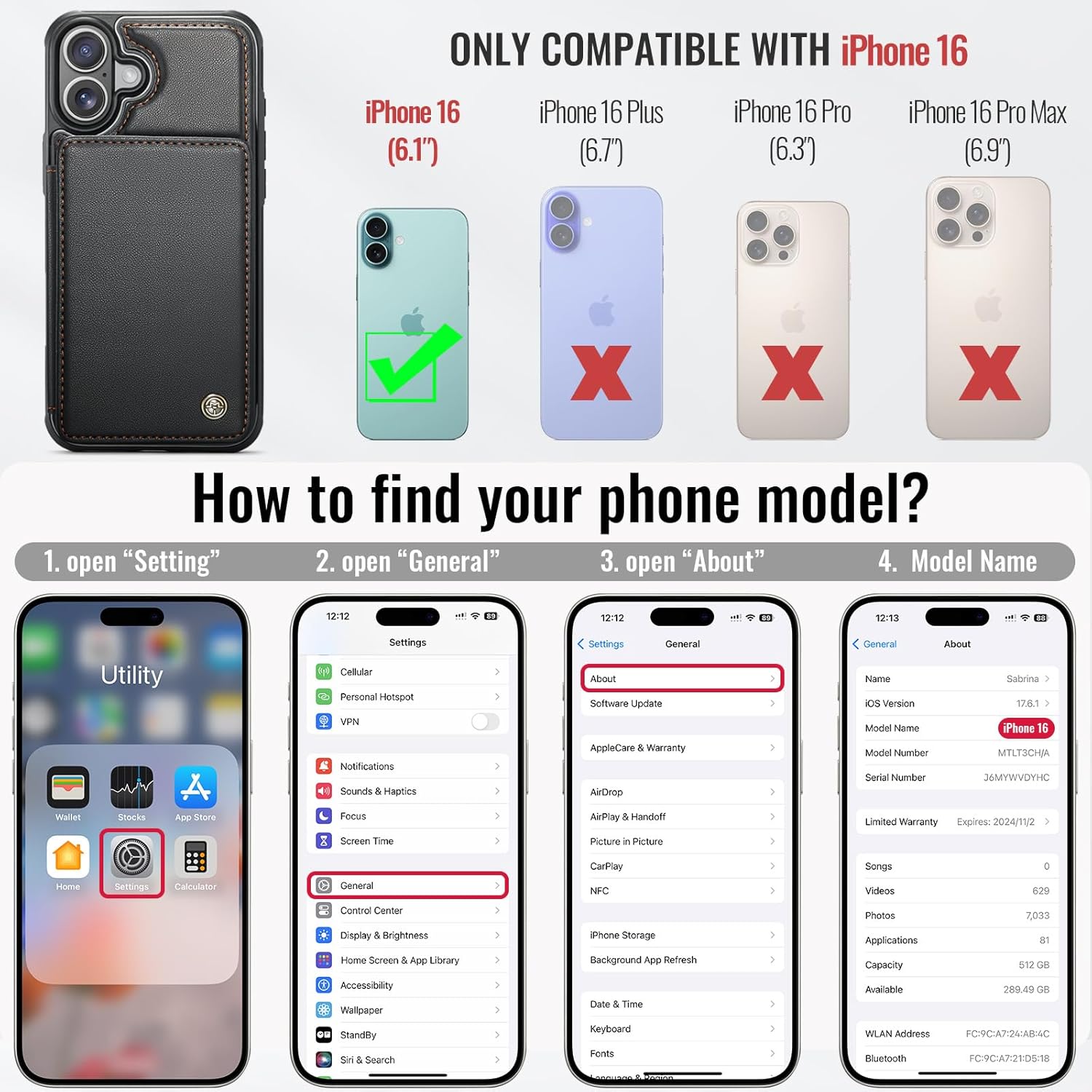 Vinich Apple iPhone 16 - Black