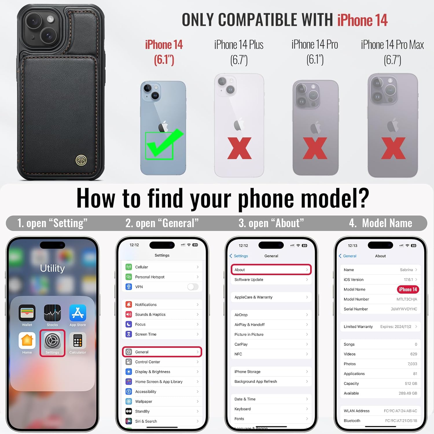 Vinich Apple iPhone 14 - Black