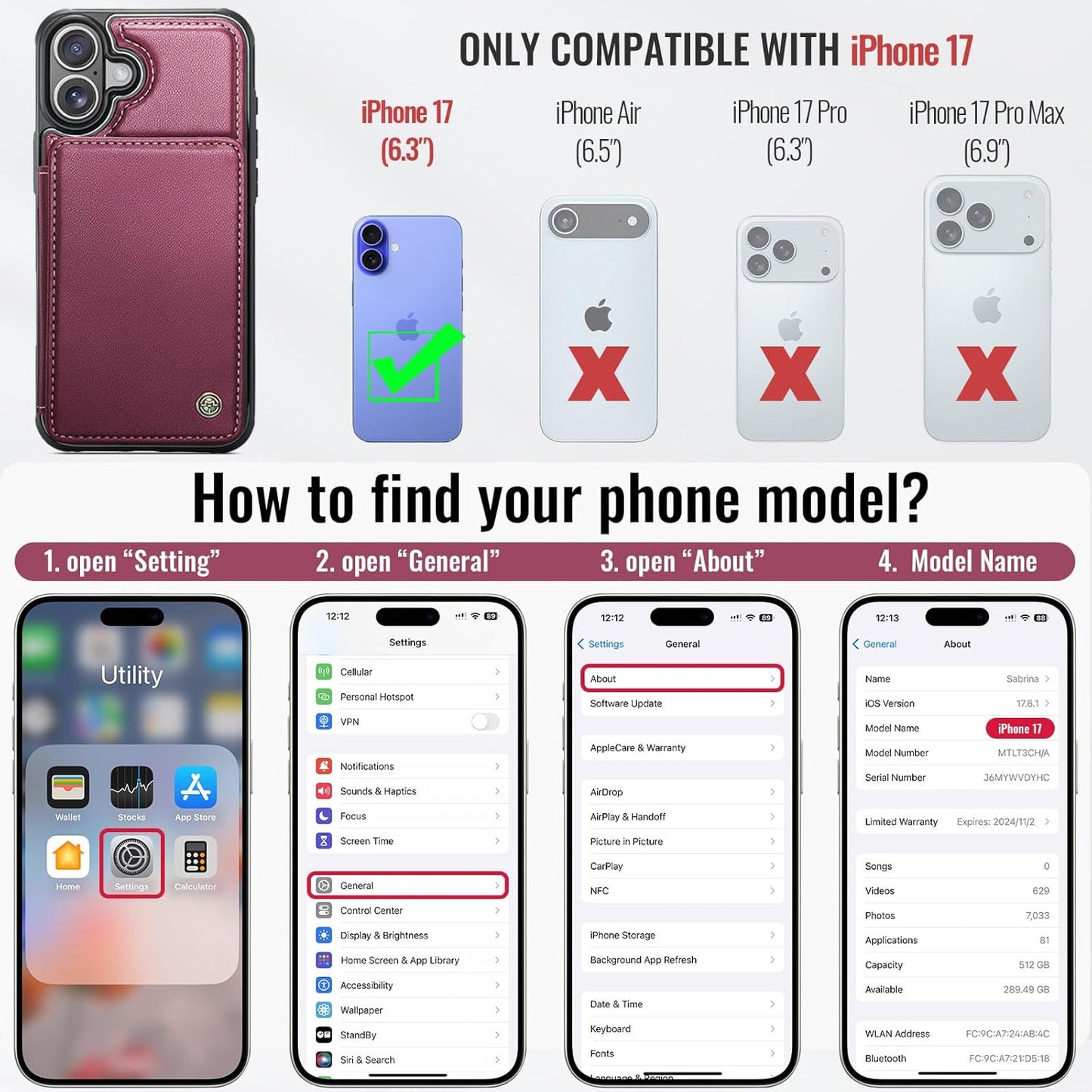 Vinich Apple iPhone 17 - Wine Red