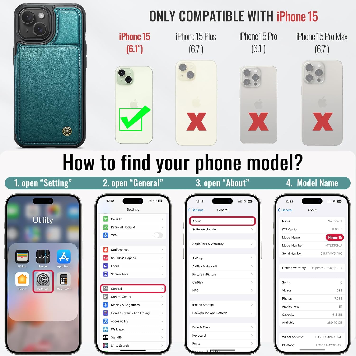 Vinich Apple iPhone 15 - Bluish Green