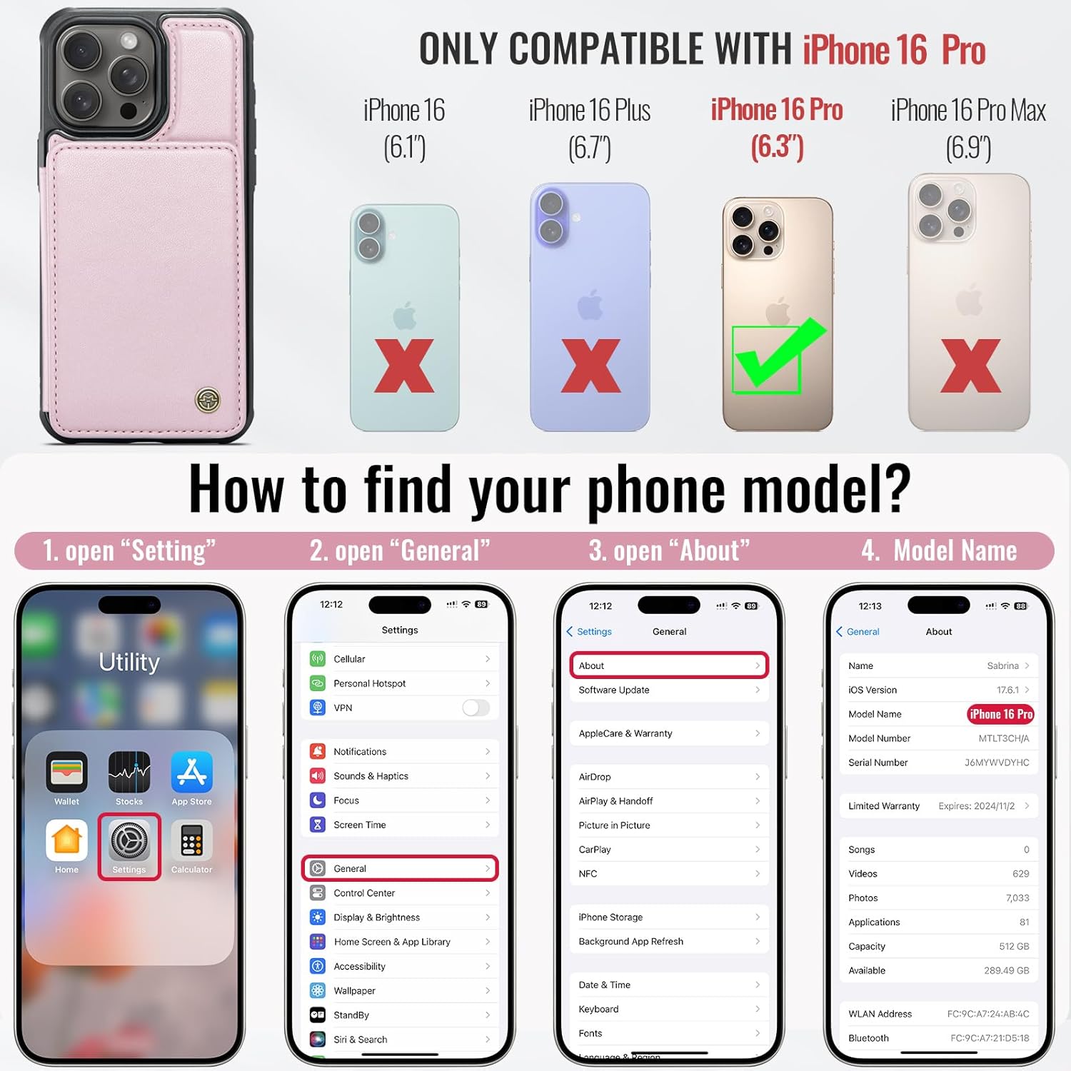 Vinich Apple iPhone 16 Pro - Rose Gold