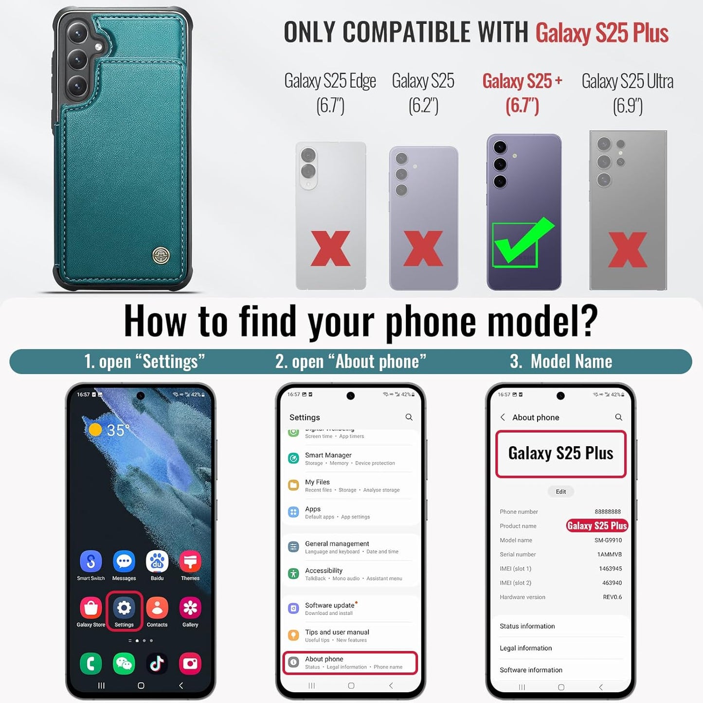 Vinich Samsung Galaxy S25 Plus - Bluish Green