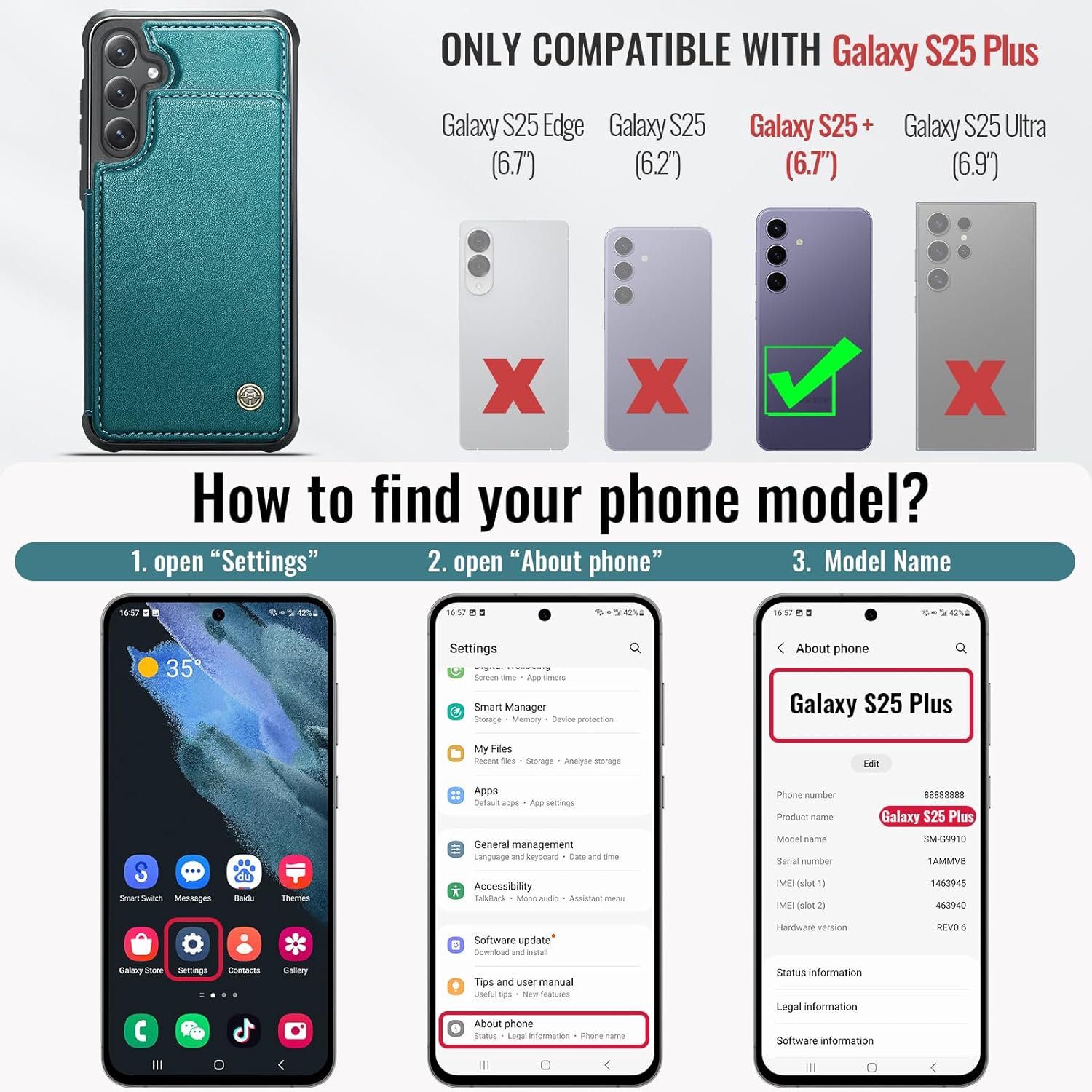 Vinich Samsung Galaxy S25 Plus - Bluish Green