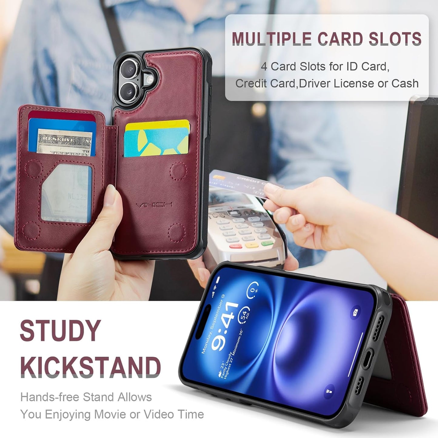 Vinich Apple iPhone 16 - Burgundy