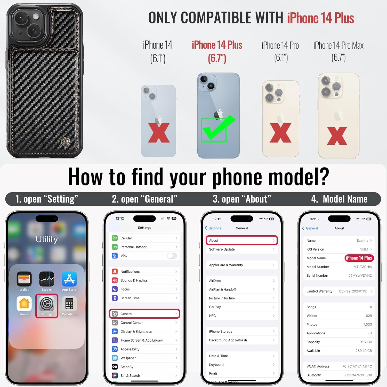 Vinich Apple iPhone 14 Plus - Carbon Black