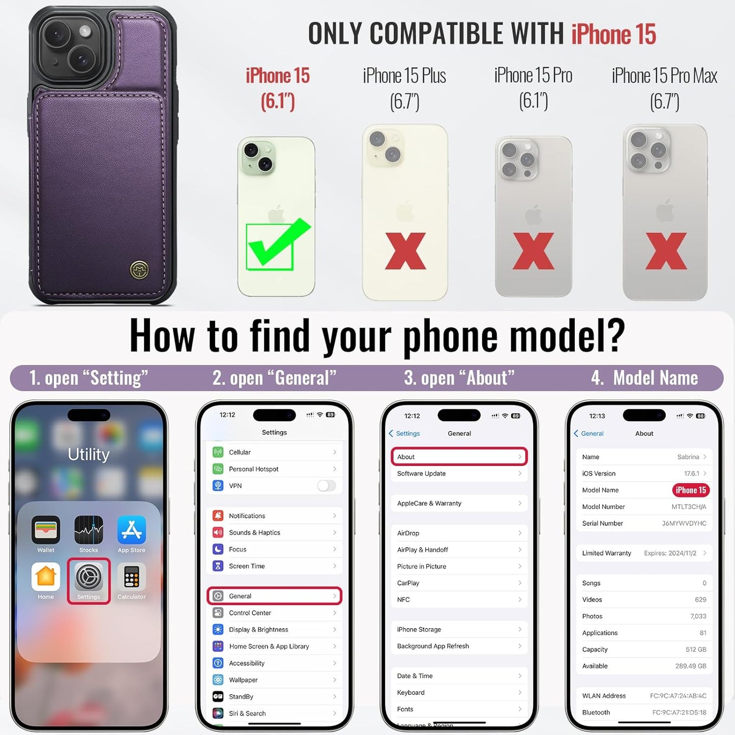 Vinich Apple iPhone 15 - Purple