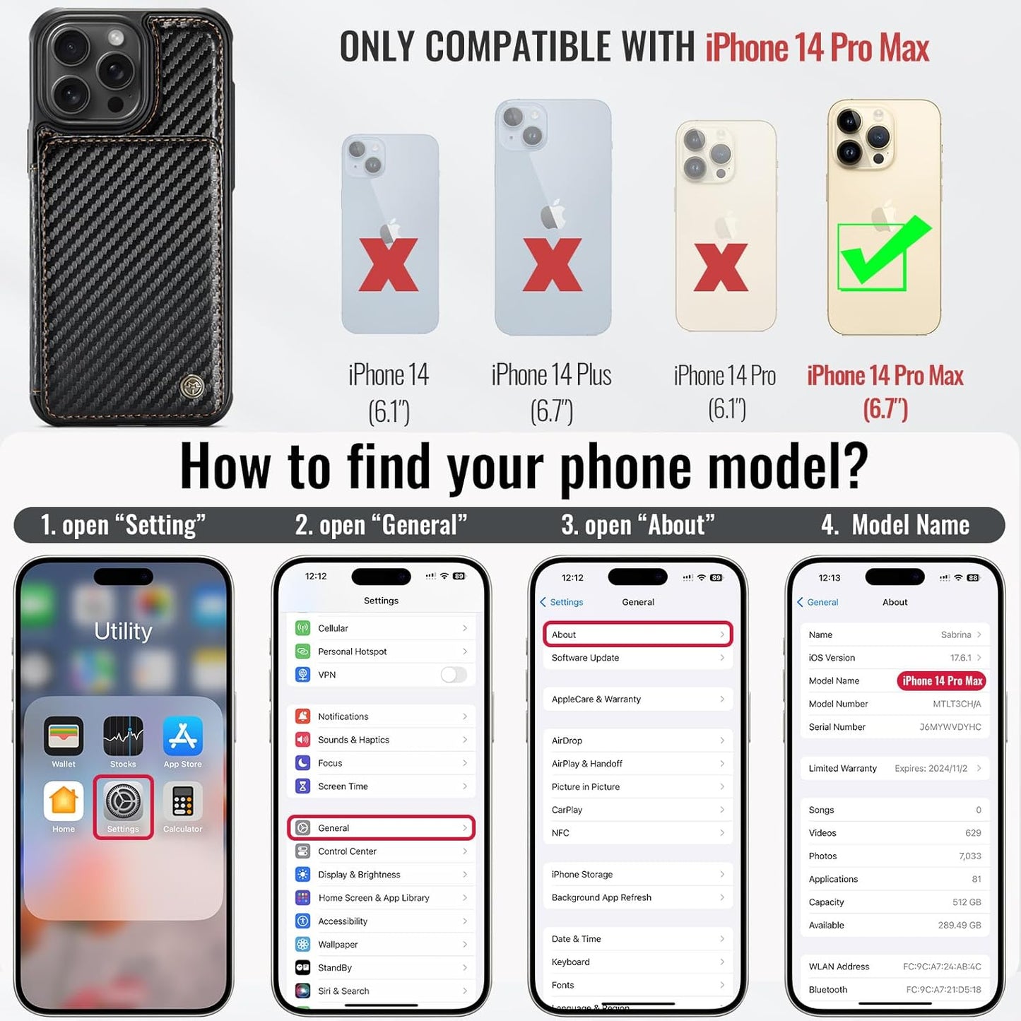 Vinich Apple iPhone 14 Pro Max - Carbon Black