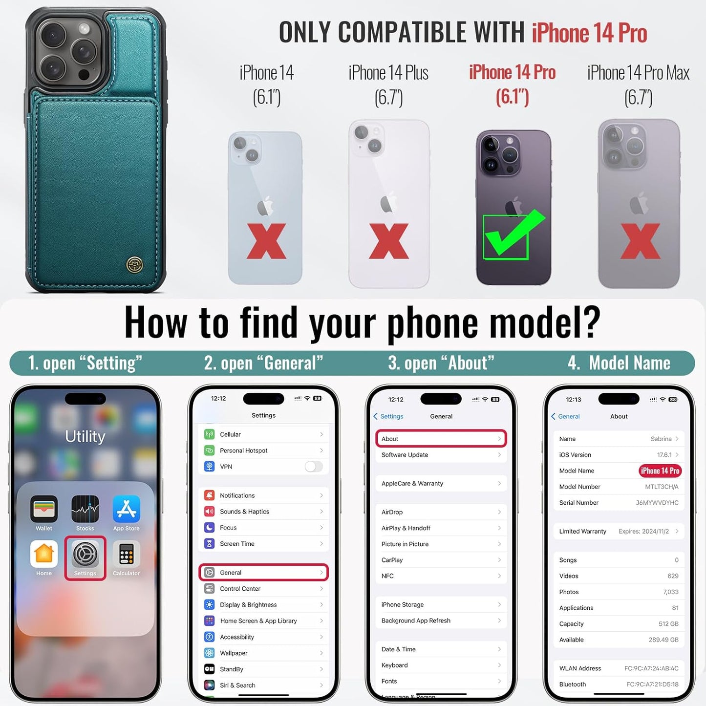 Vinich Apple iPhone 14 Pro - Bluish Green