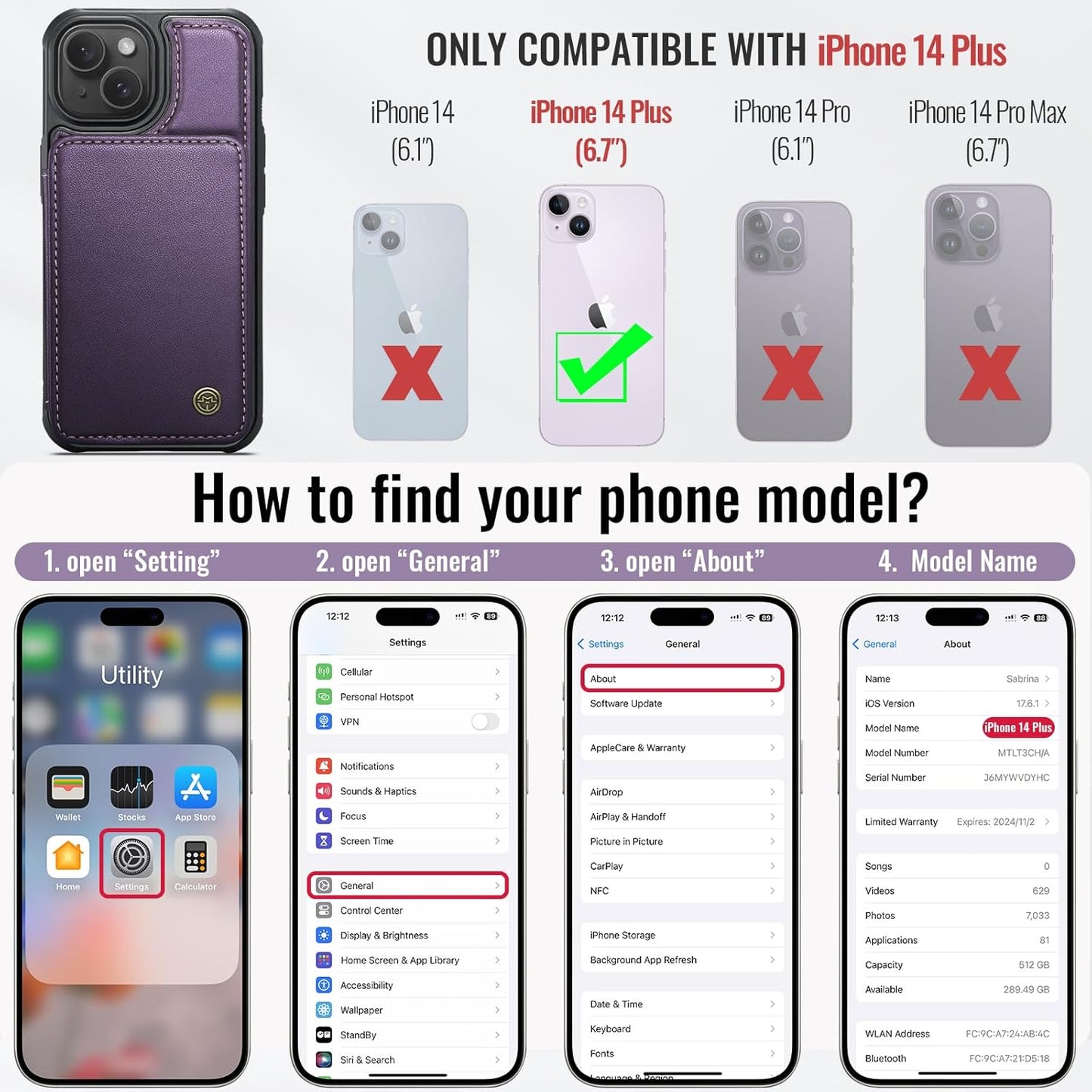 Vinich Apple iPhone 14 Plus - Purple
