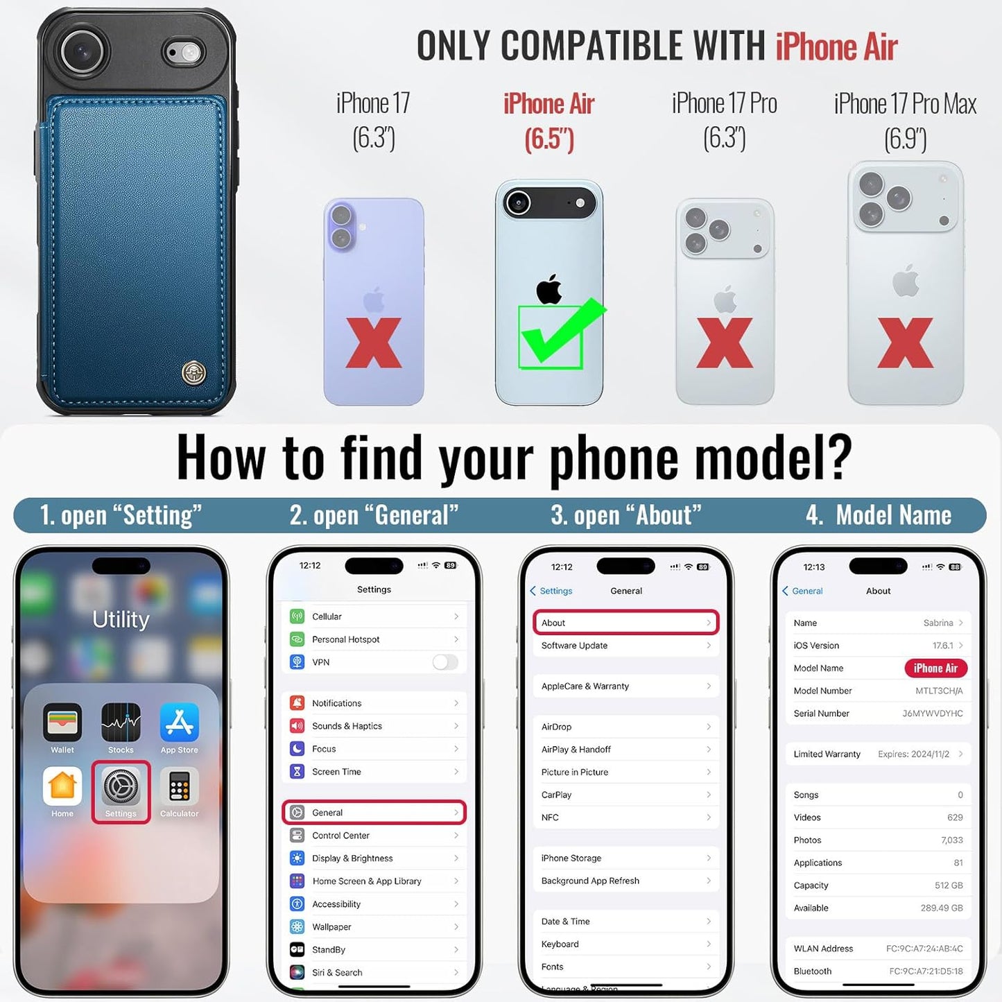 Vinich Apple iPhone 17 Air - Blue