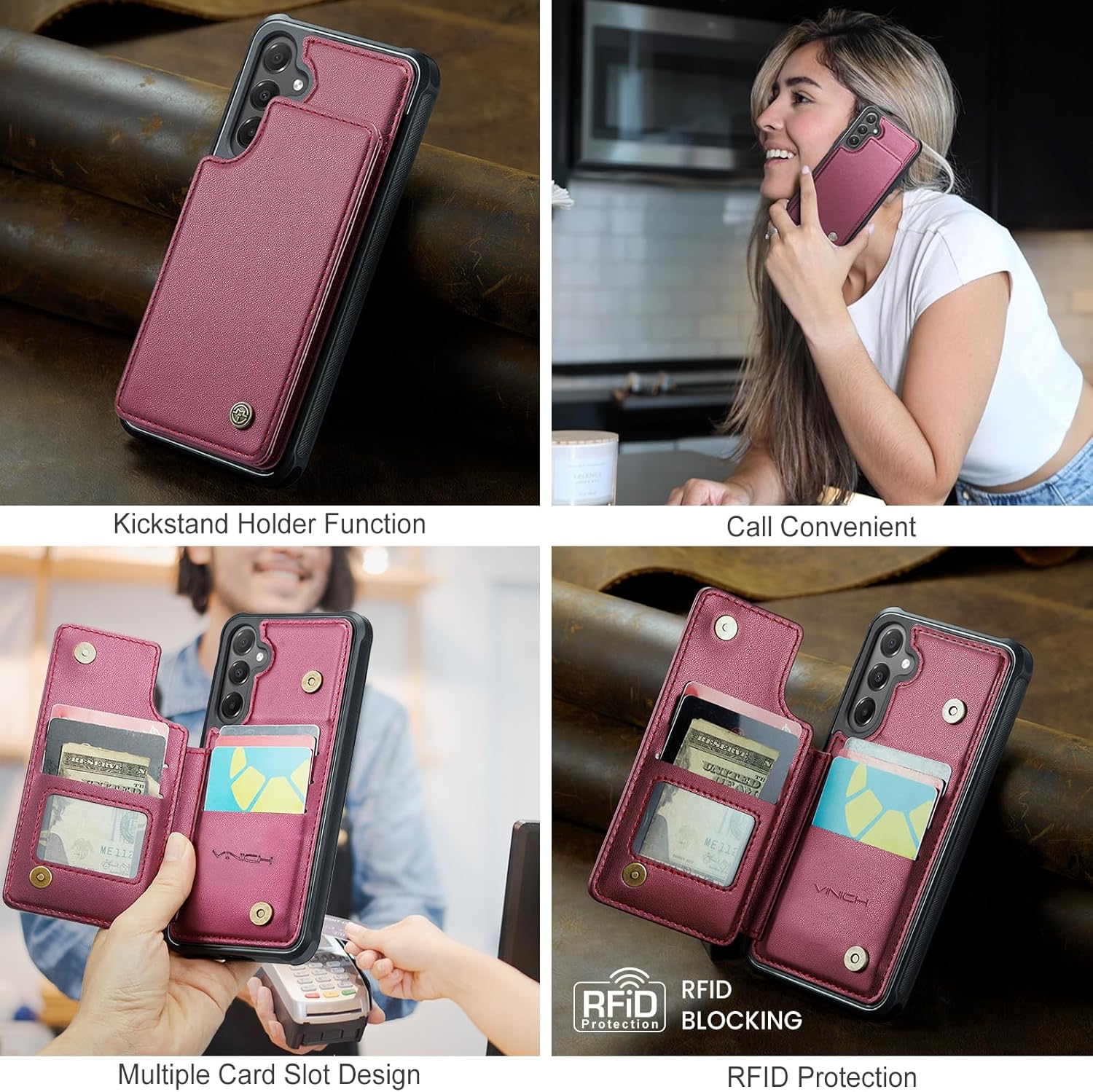 Vinich Samsung Galaxy A16 - Burgundy