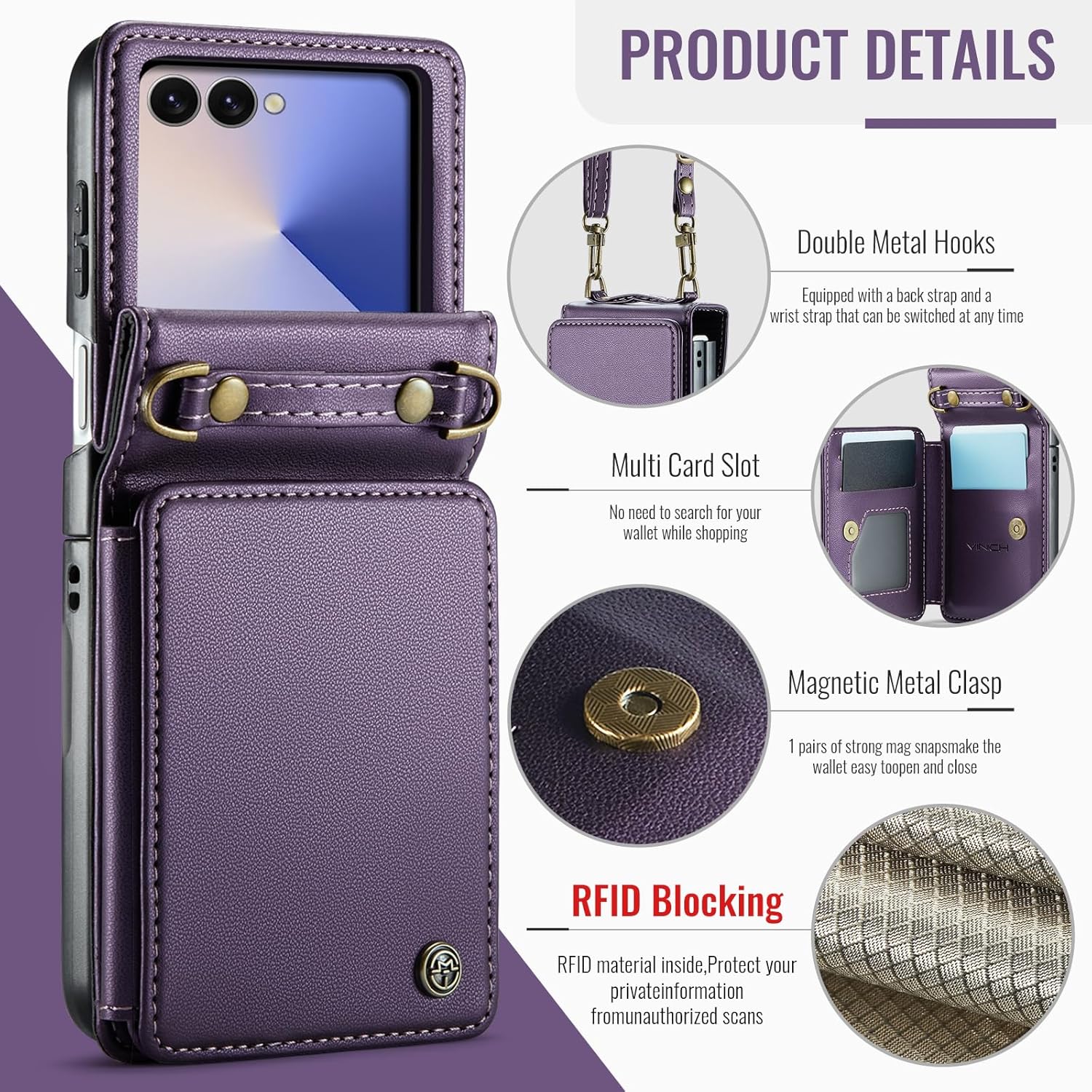 Vinich Samsung Galaxy Z Flip 7 - Purple