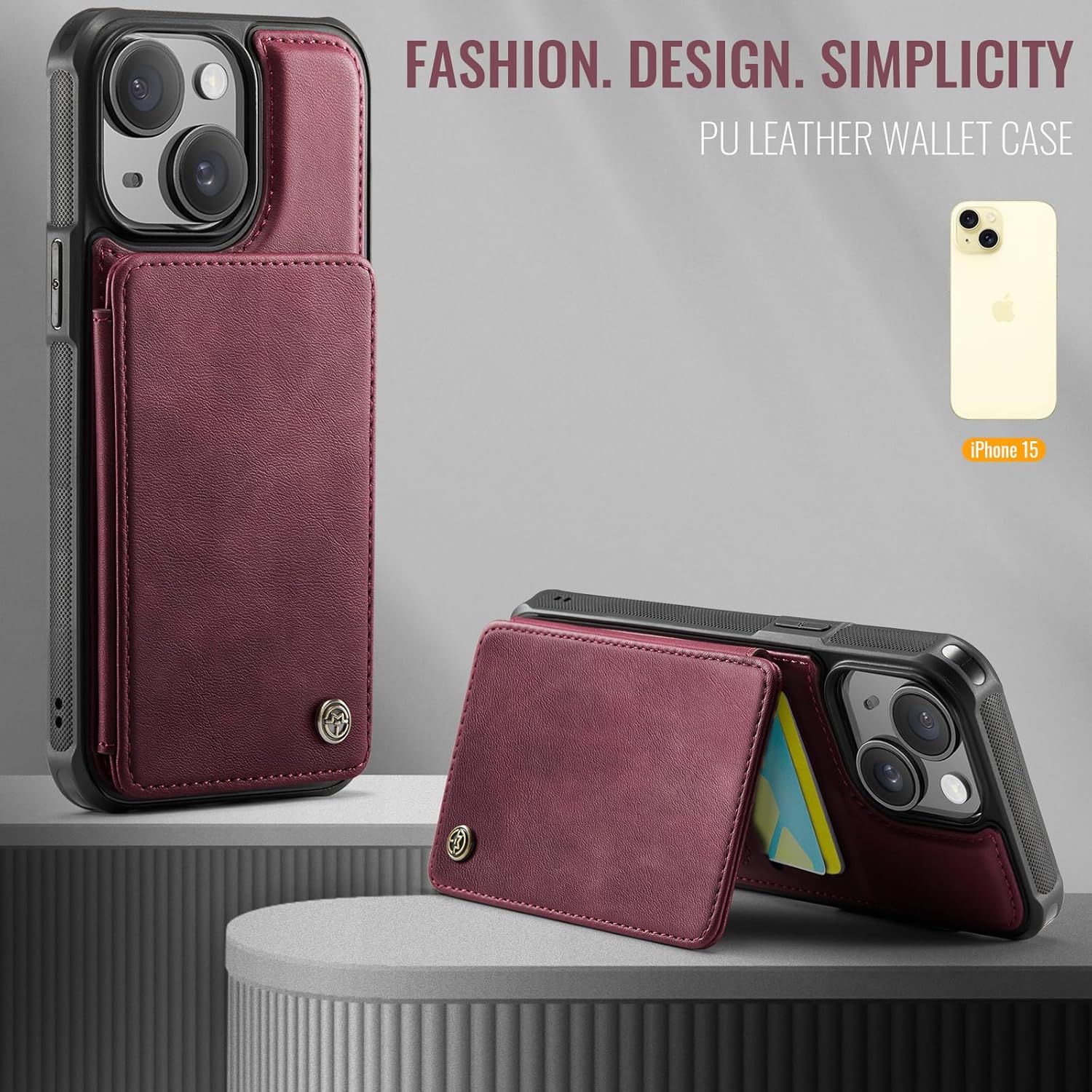 Vinich Apple iPhone 15 - Burgundy