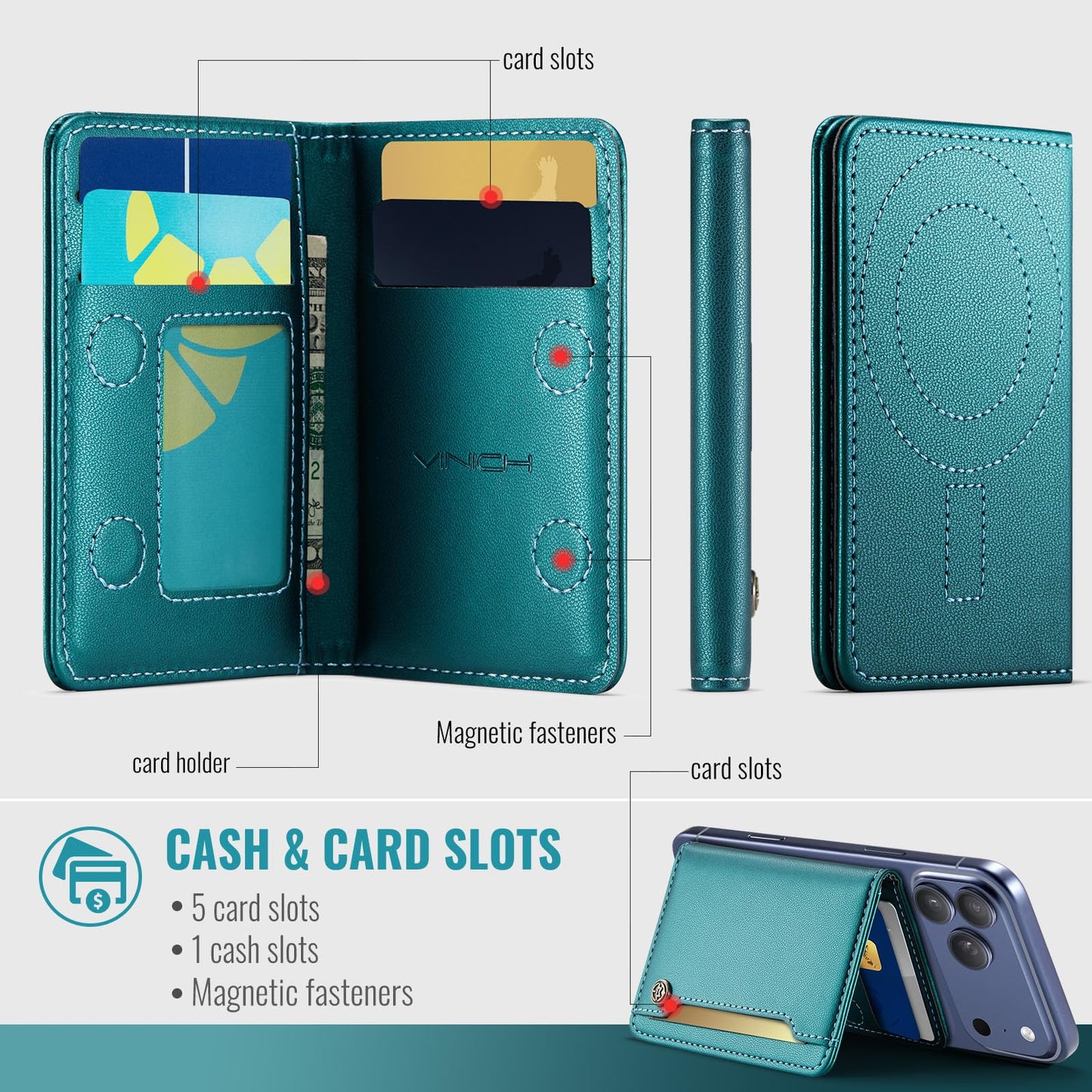 Magsafe Wallet - Bluish Green