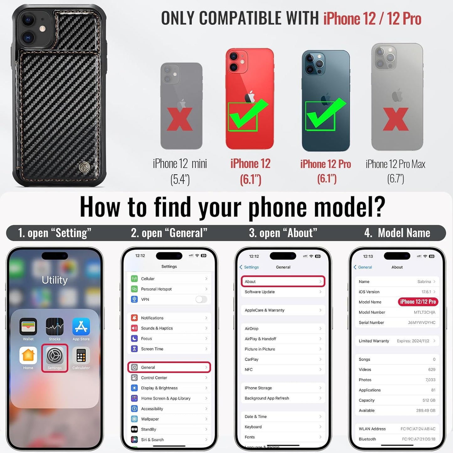 Vinich Apple iPhone 12 - Carbon Black